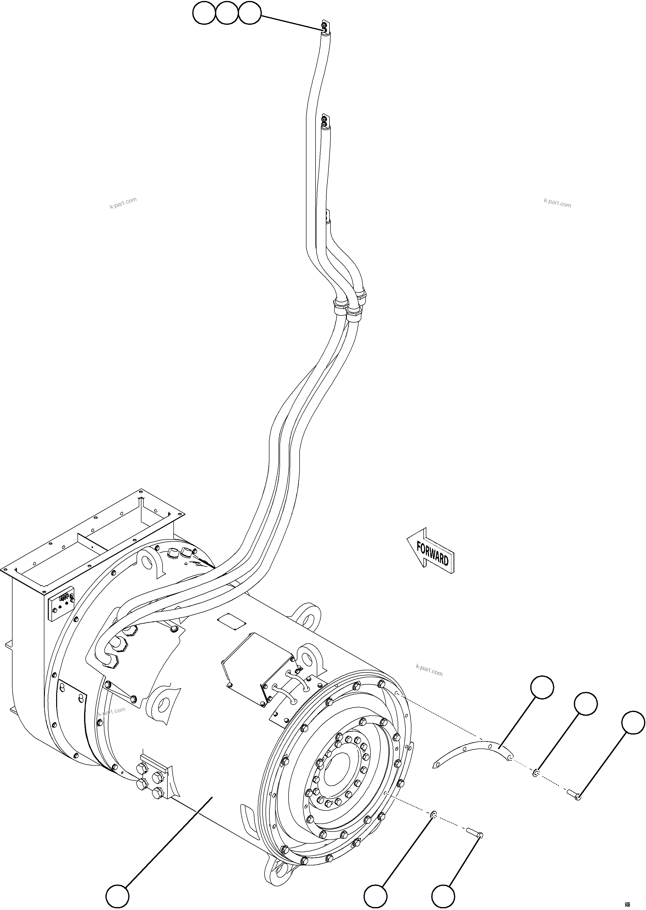 Komatsu parts book diagram for AFE78-EZ 930E-5 S/N A40612,A40614 - A40618  KCH: ALTERNATOR INSTALLATION