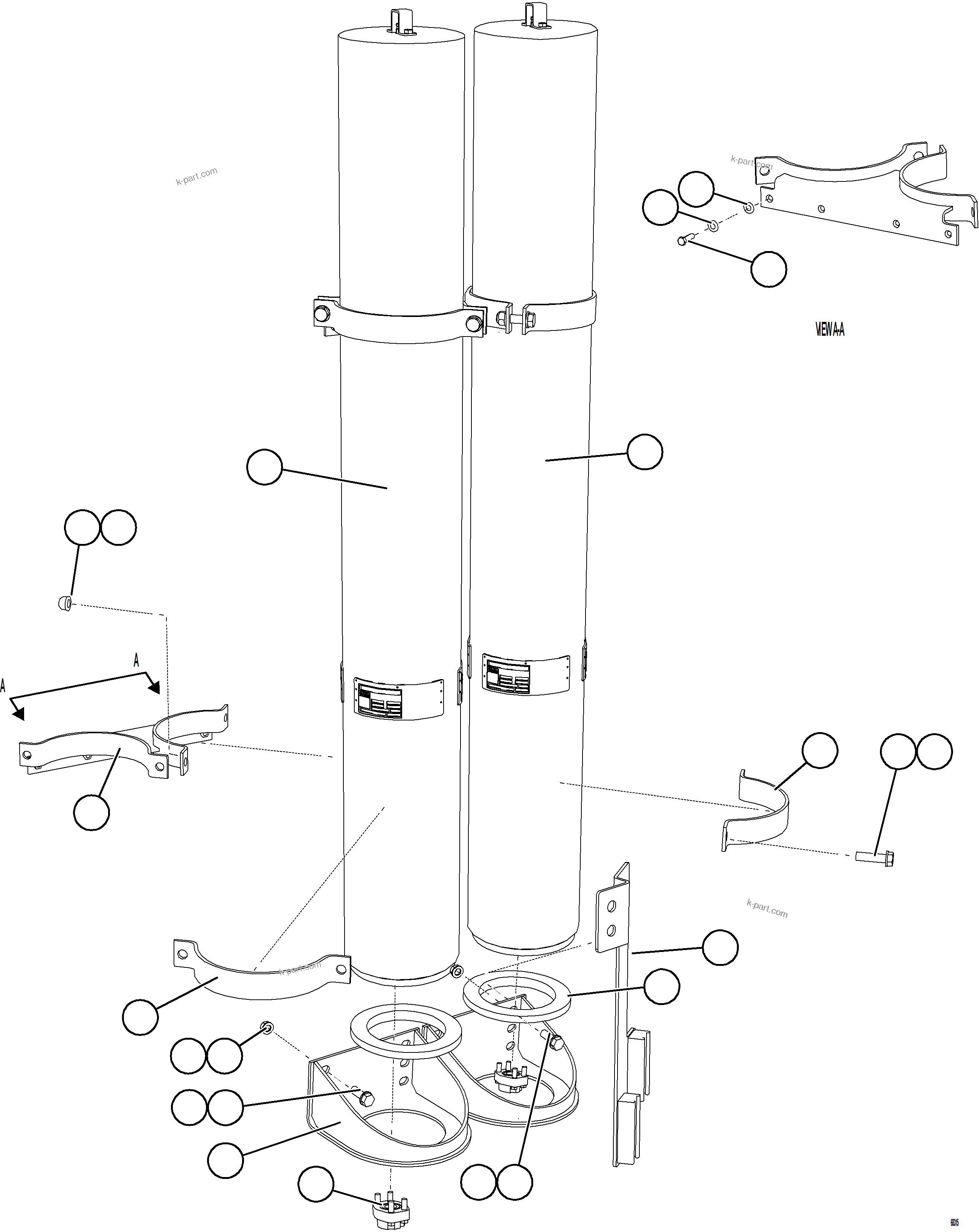 Komatsu parts book diagram for AFE78-EZ 930E-5 S/N A40612,A40614 - A40618  KCH: STEERING ACCUMULATOR INSTALLATION