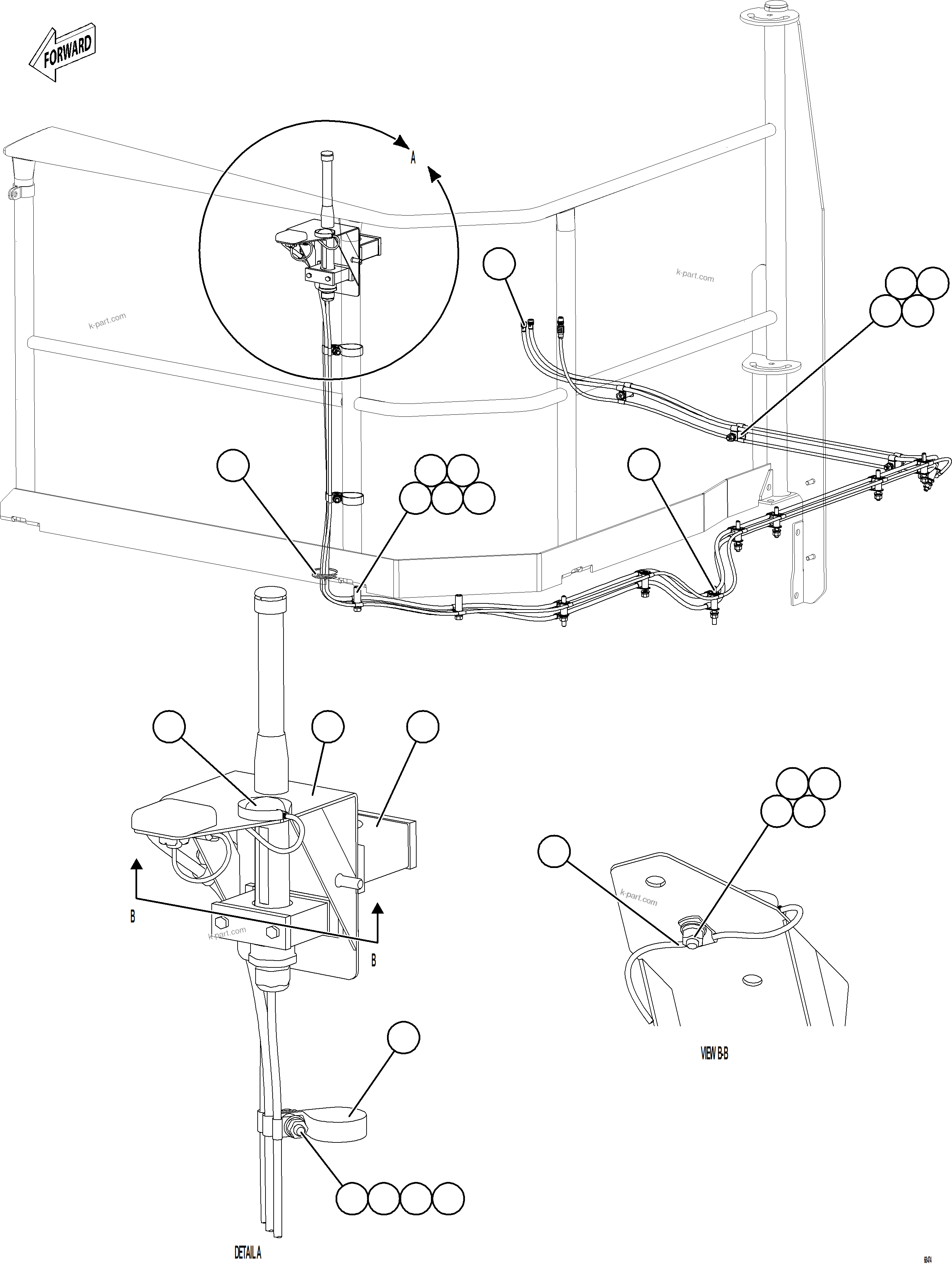Komatsu parts book diagram for AFE78-EZ 930E-5 S/N A40612,A40614 - A40618  KCH: KOMTRAX PLUS ANTENNA INSTALLATION