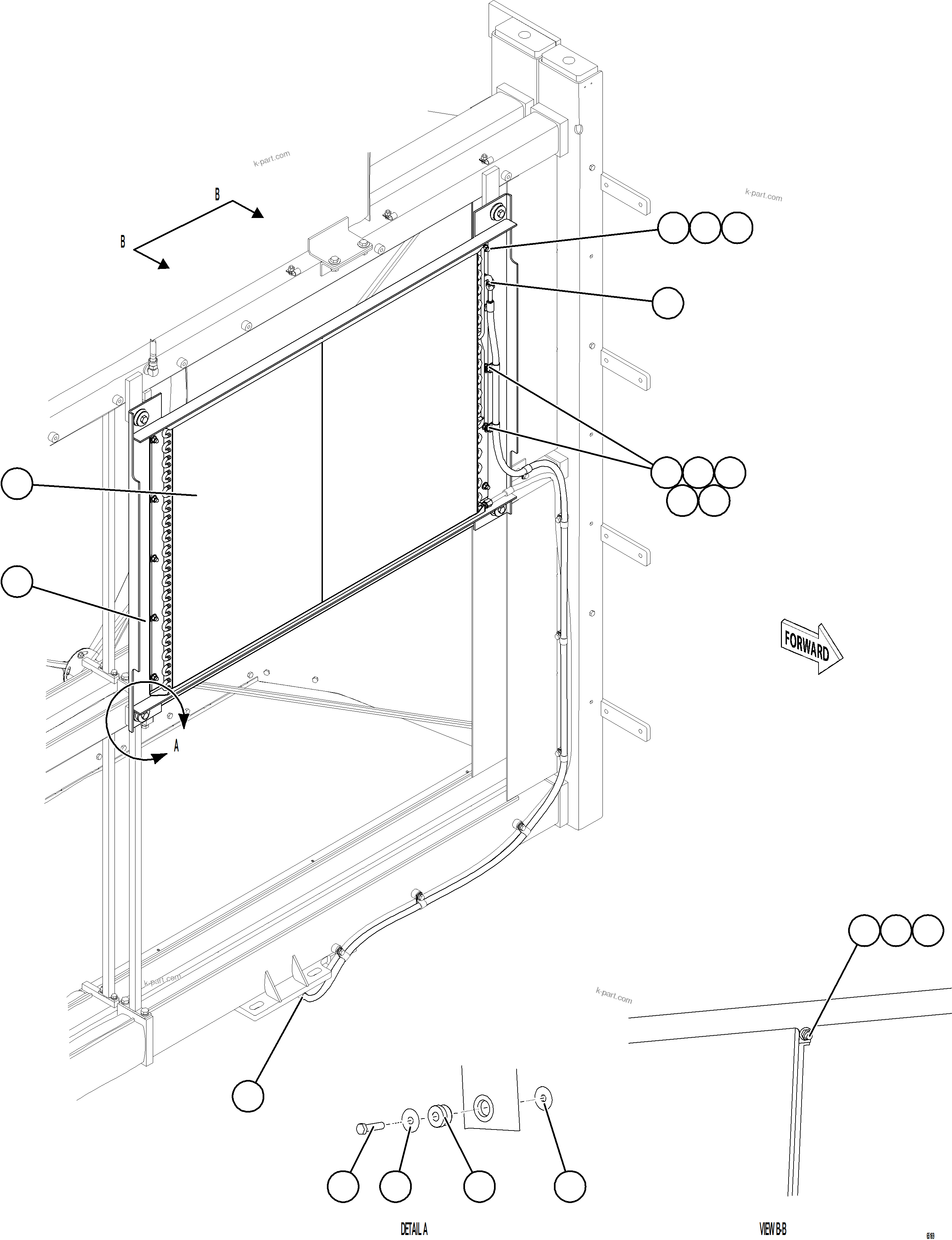Komatsu parts book diagram for AFE78-EZ 930E-5 S/N A40612,A40614 - A40618  KCH: A/C CONDENSER INSTALLATION