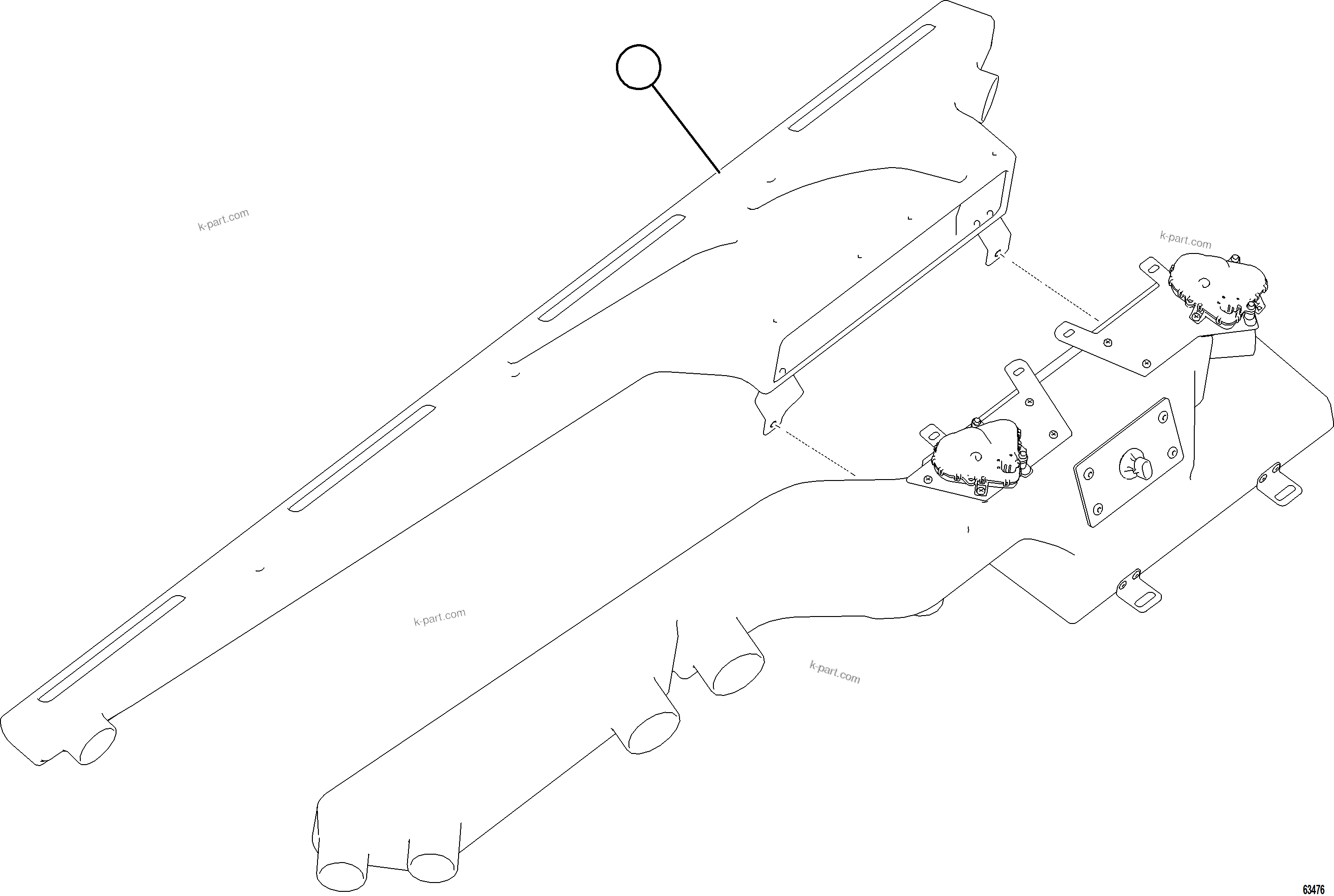 Komatsu parts book diagram for AFE78-EZ 930E-5 S/N A40612,A40614 - A40618  KCH: HVAC DEFROST DUCT ASSEMBLY