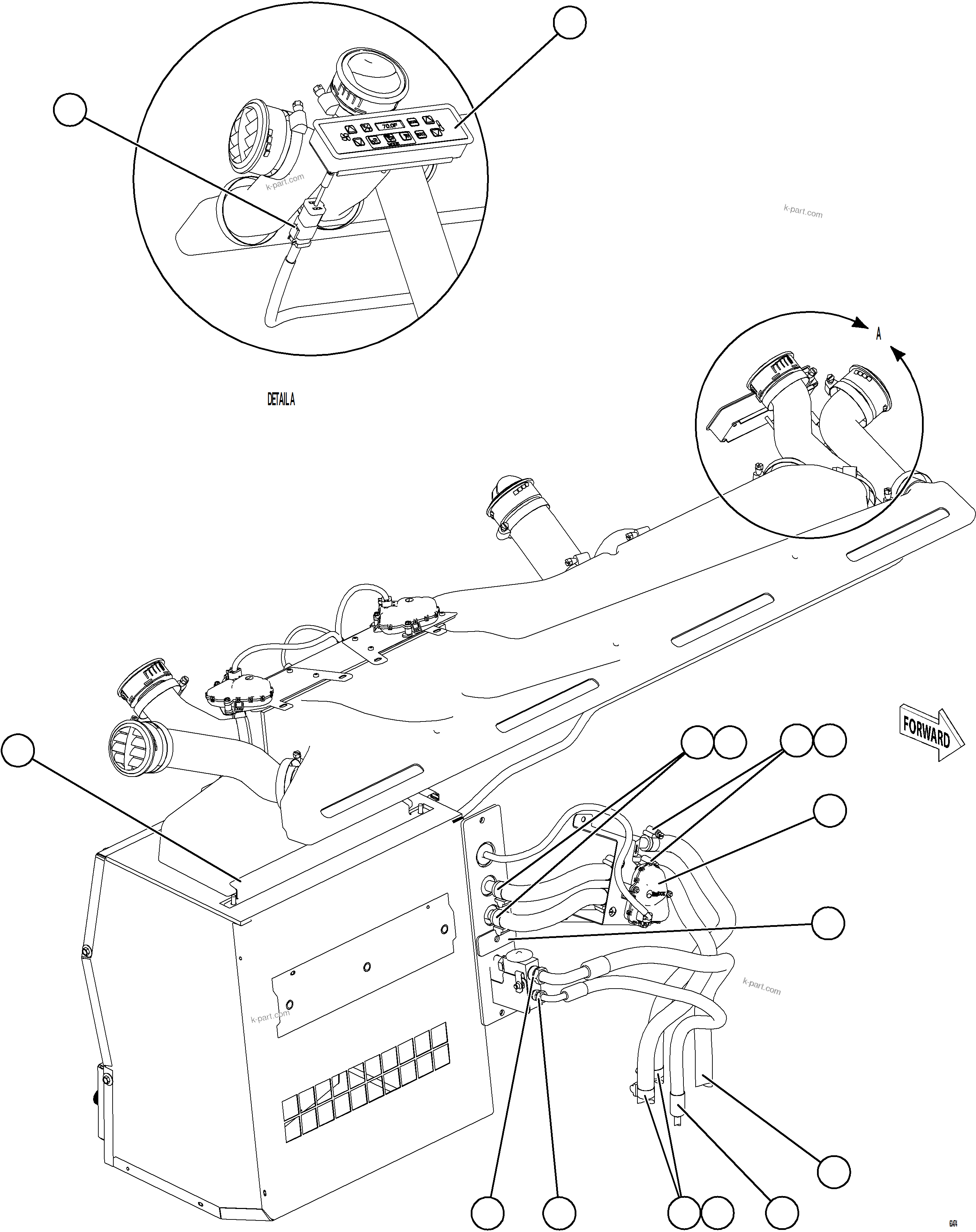Komatsu parts book diagram for AFE78-EZ 930E-5 S/N A40612,A40614 - A40618  KCH: HVAC MODULE INSTALLATION    1/2