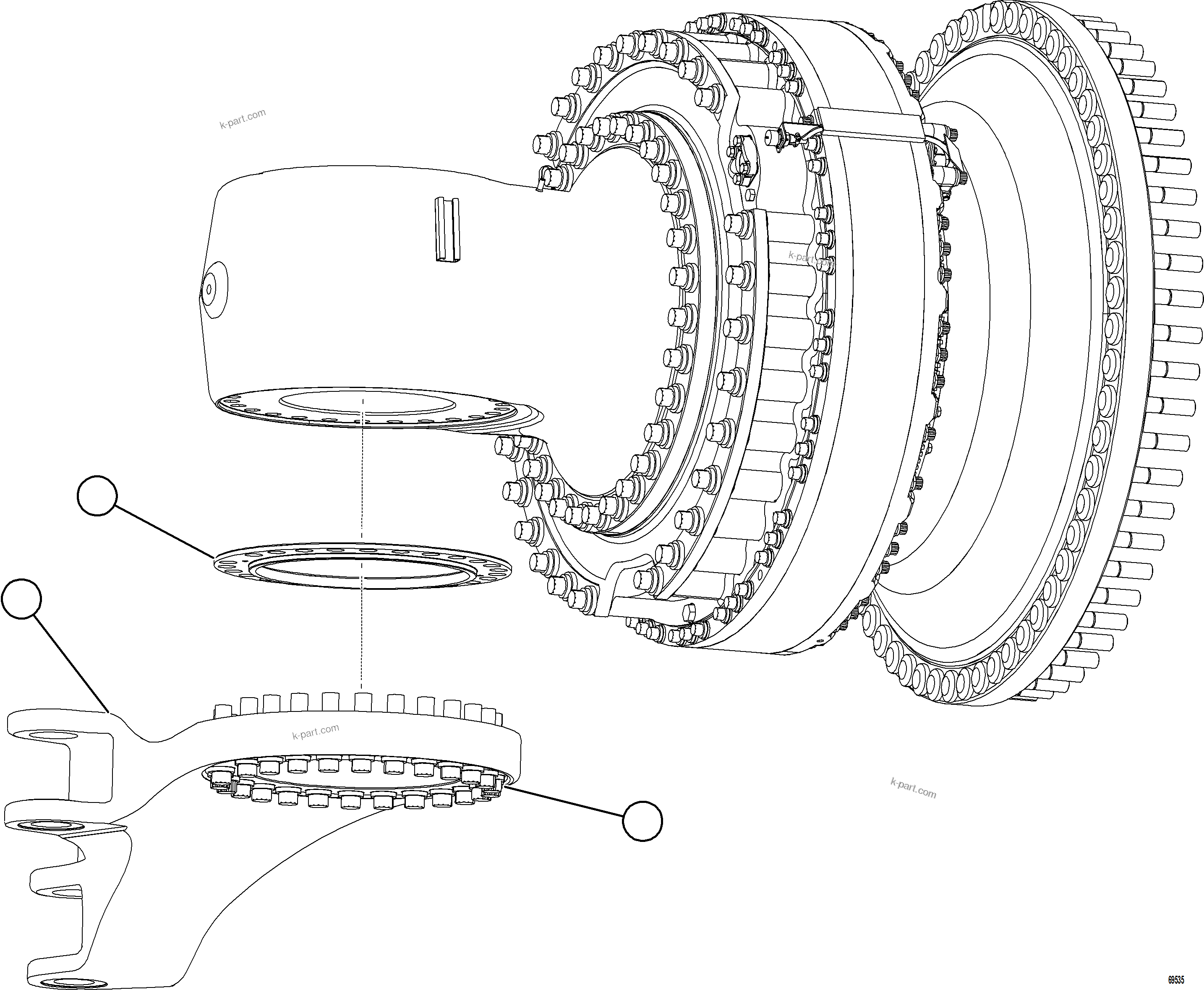 Komatsu parts book diagram for AFE78-EZ 930E-5 S/N A40612,A40614 - A40618  KCH: STEERING ARM INSTALLATION
