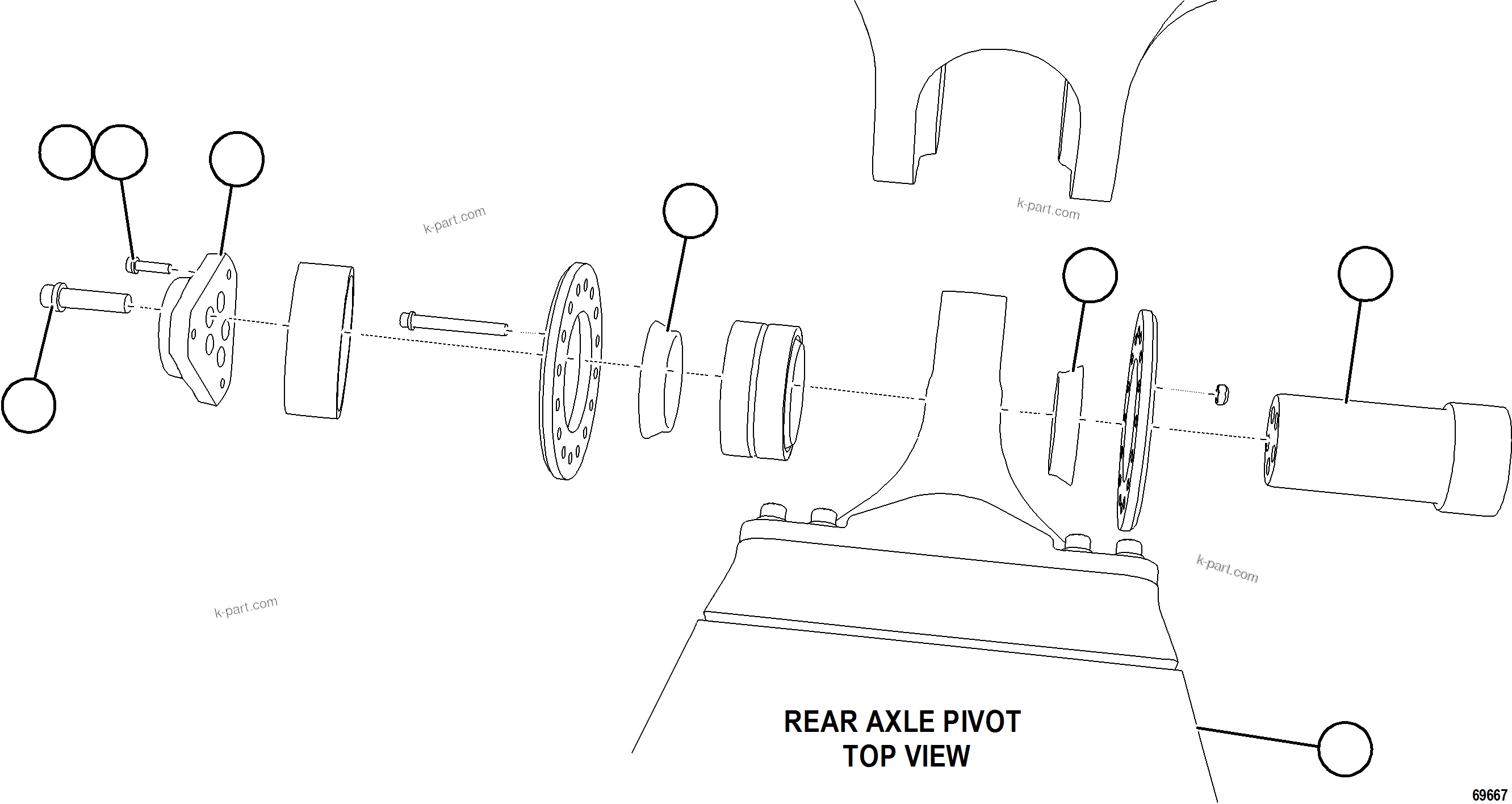 Komatsu parts book diagram for AFE78-EZ 930E-5 S/N A40612,A40614 - A40618  KCH: REAR AXLE HOUSING INSTALLATION