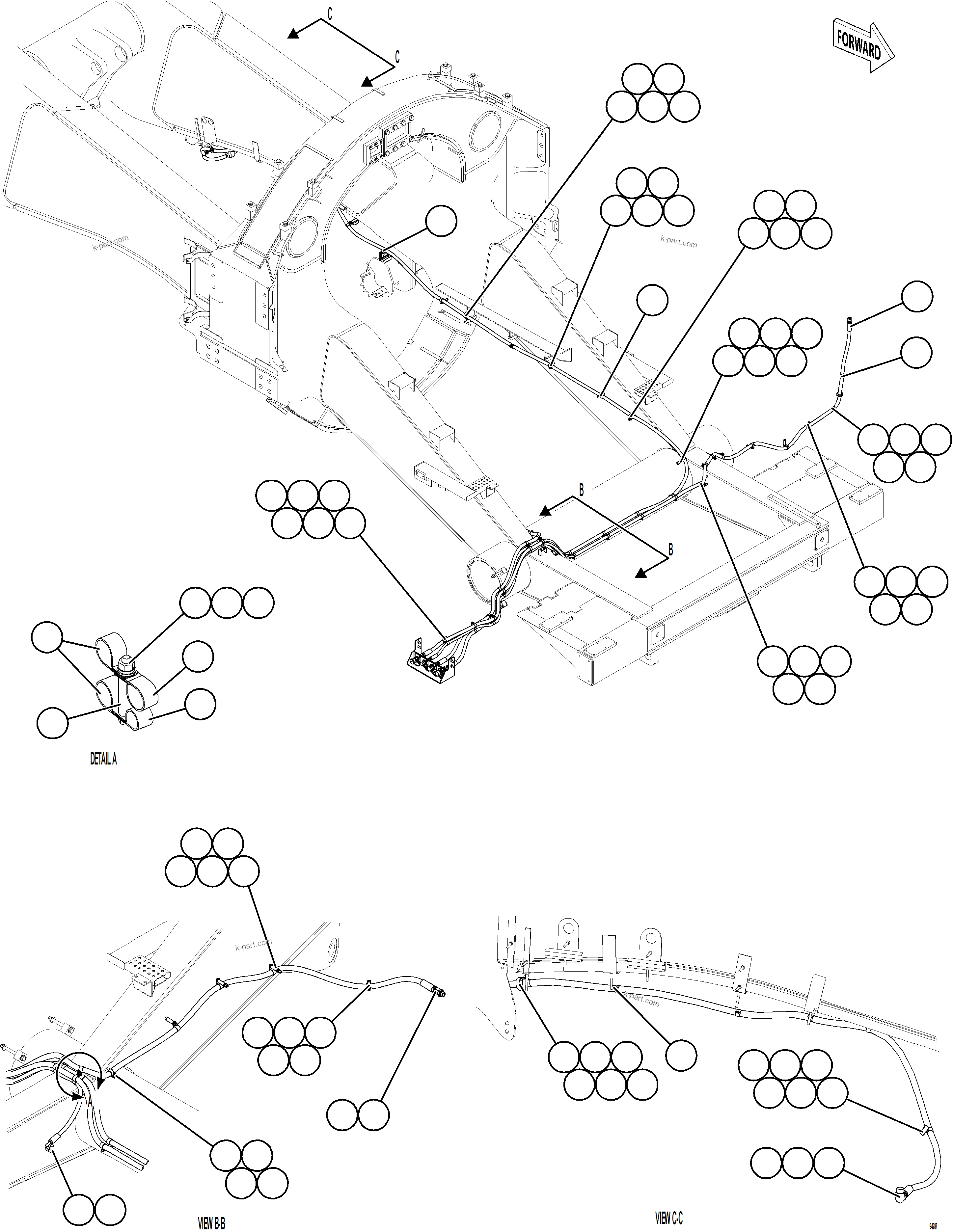 Komatsu parts book diagram for AFE78-EZ 930E-5 S/N A40612,A40614 - A40618  KCH: REMOTE SERVICE CENTER    1/2