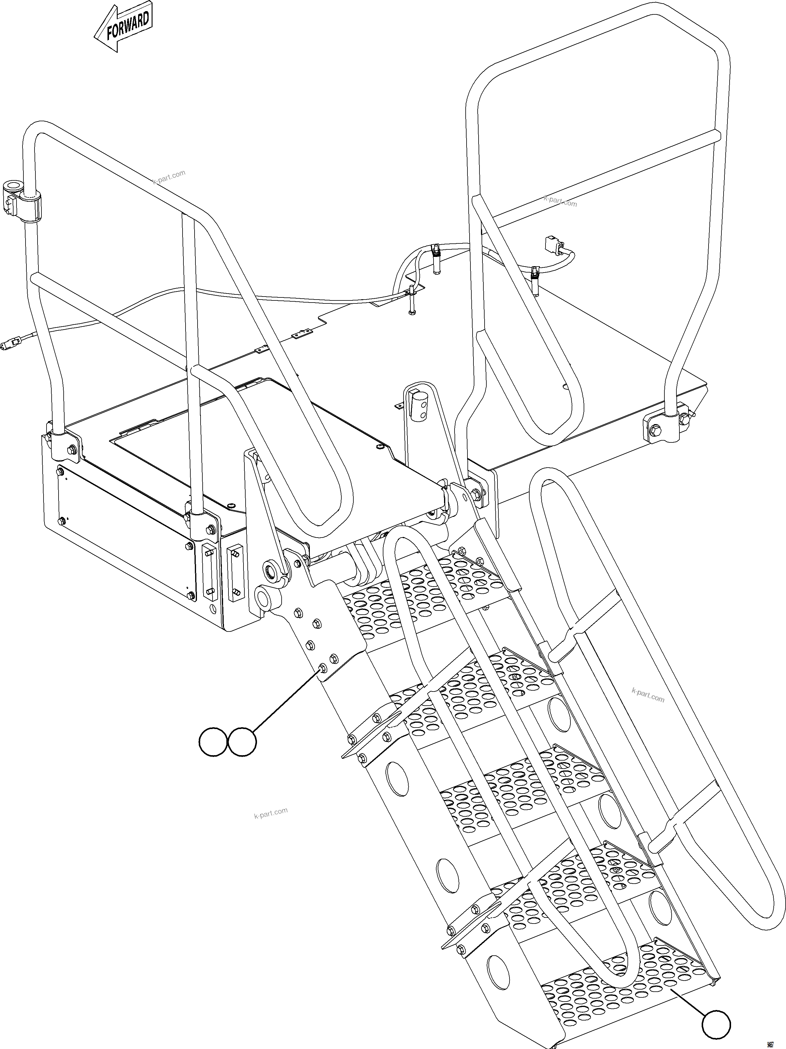 Komatsu parts book diagram for AFE78-EZ 930E-5 S/N A40612,A40614 - A40618  KCH: RETRACTABLE LADDER INSTALLATION