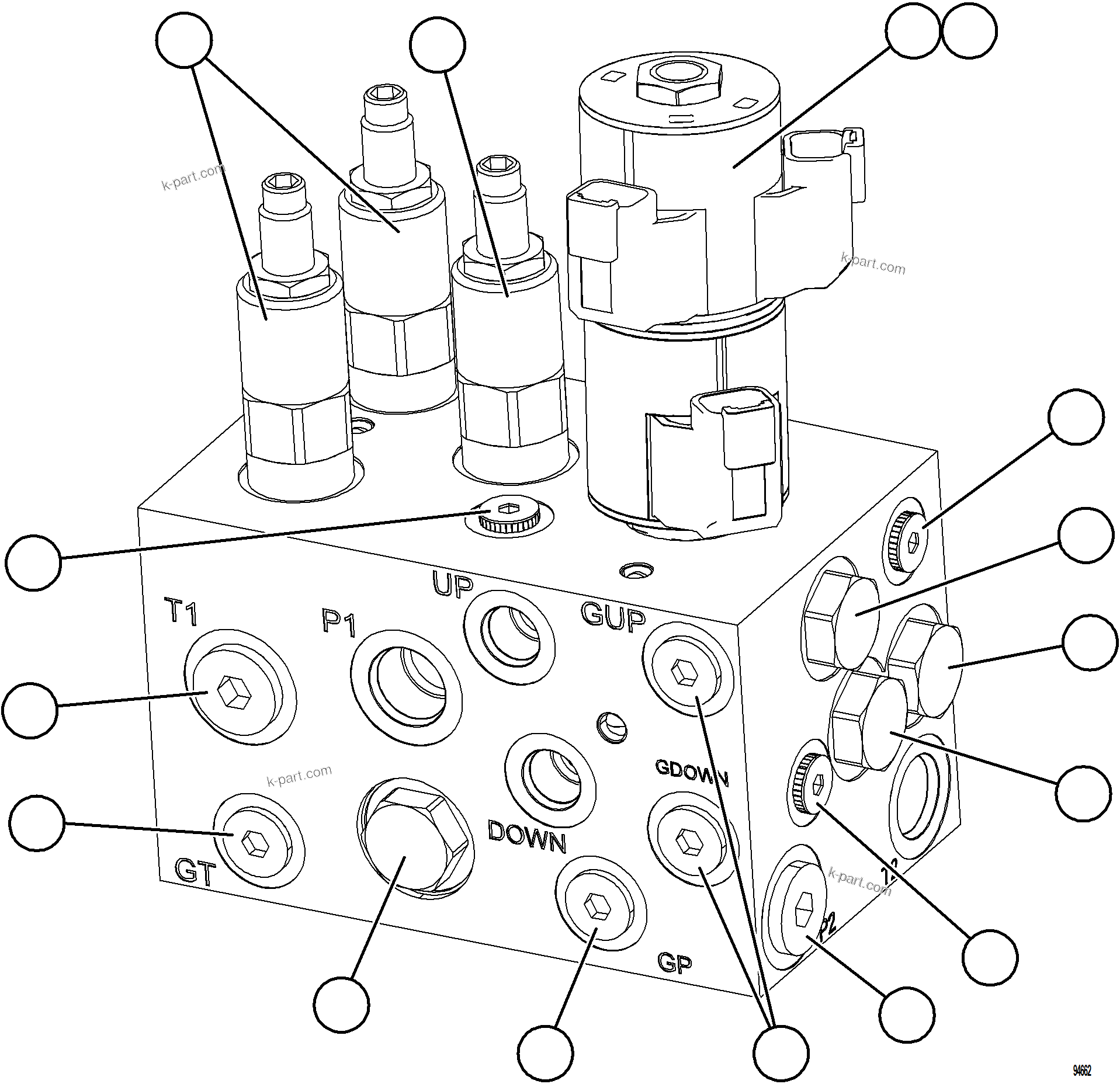 Komatsu parts book diagram for AFE78-EZ 930E-5 S/N A40612,A40614 - A40618  KCH: MANIFOLD ASSEMBLY