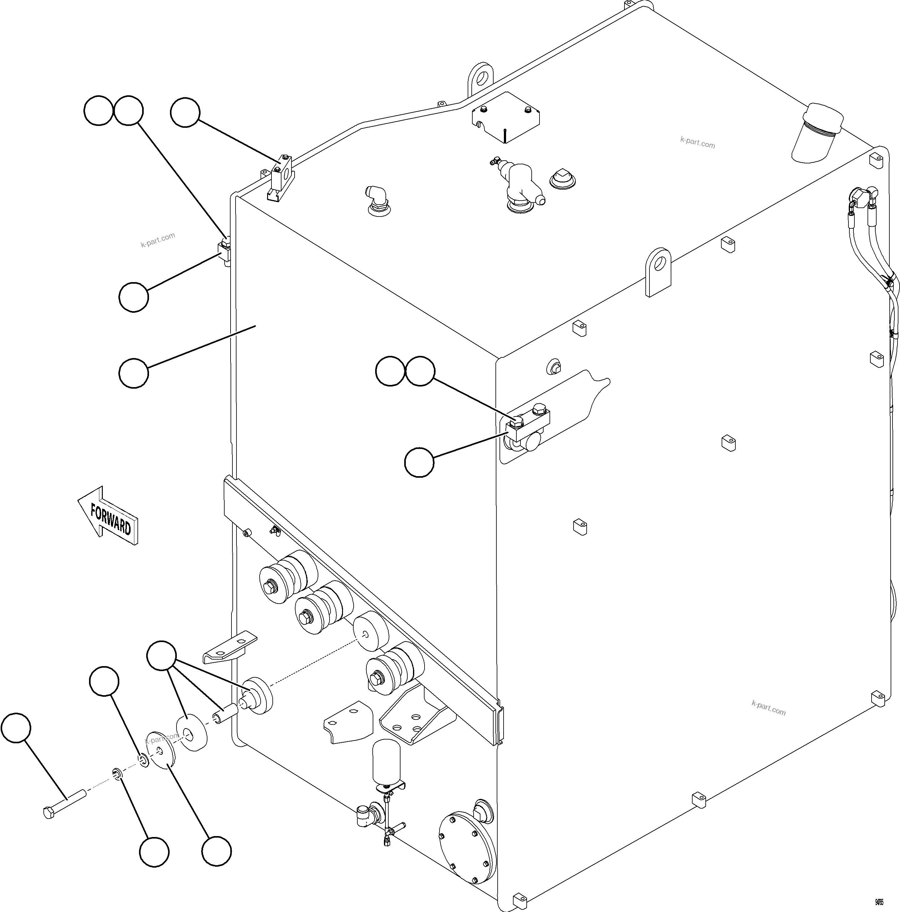 Komatsu parts book diagram for AFE78-FD 930E-5 S/N A40629 - A40631  KSA: FUEL TANK INSTALLATION