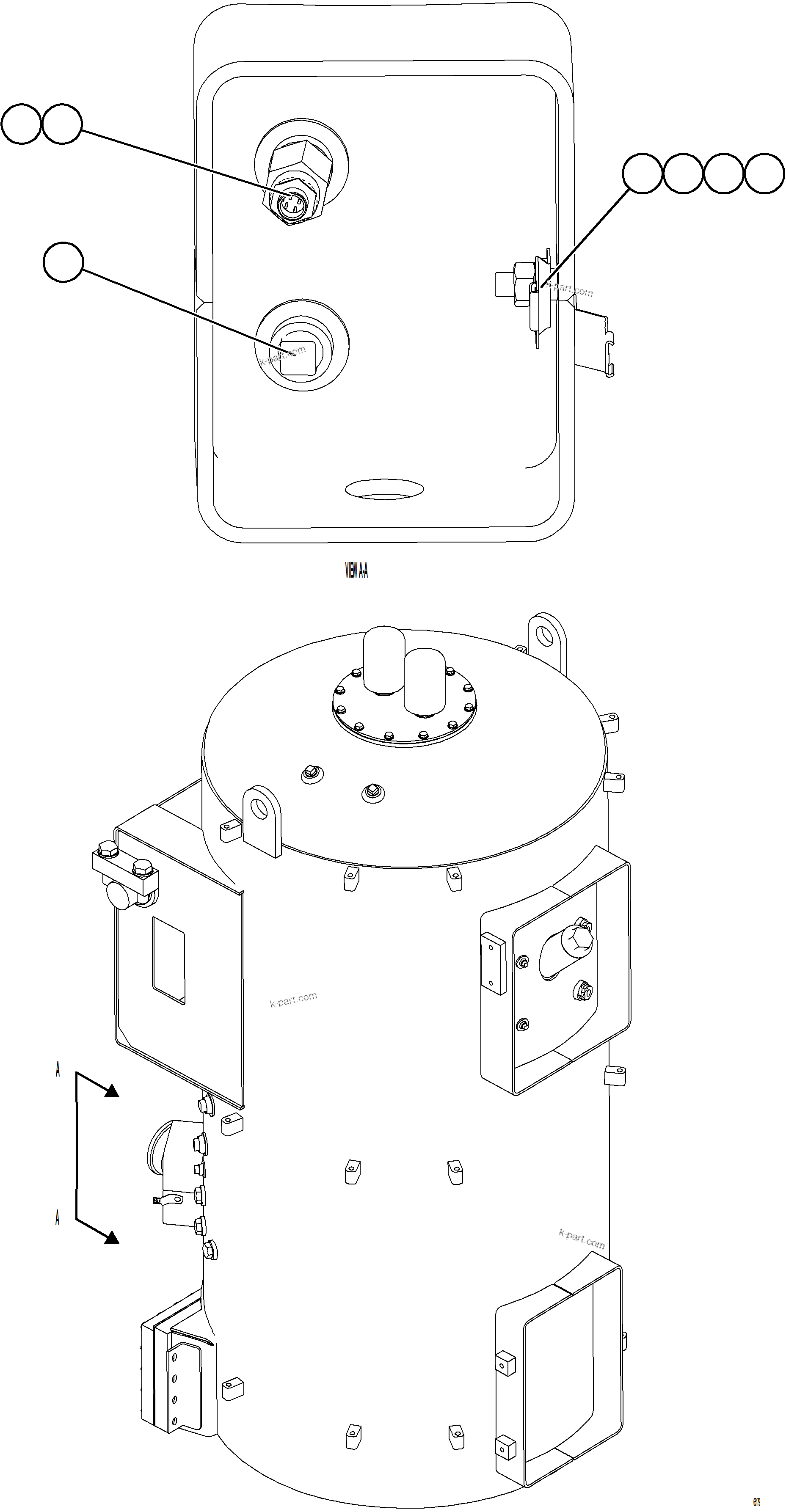 Komatsu parts book diagram for AFE78-FD 930E-5 S/N A40629 - A40631  KSA: HYDRAULIC TANK SENSOR & SWITCH