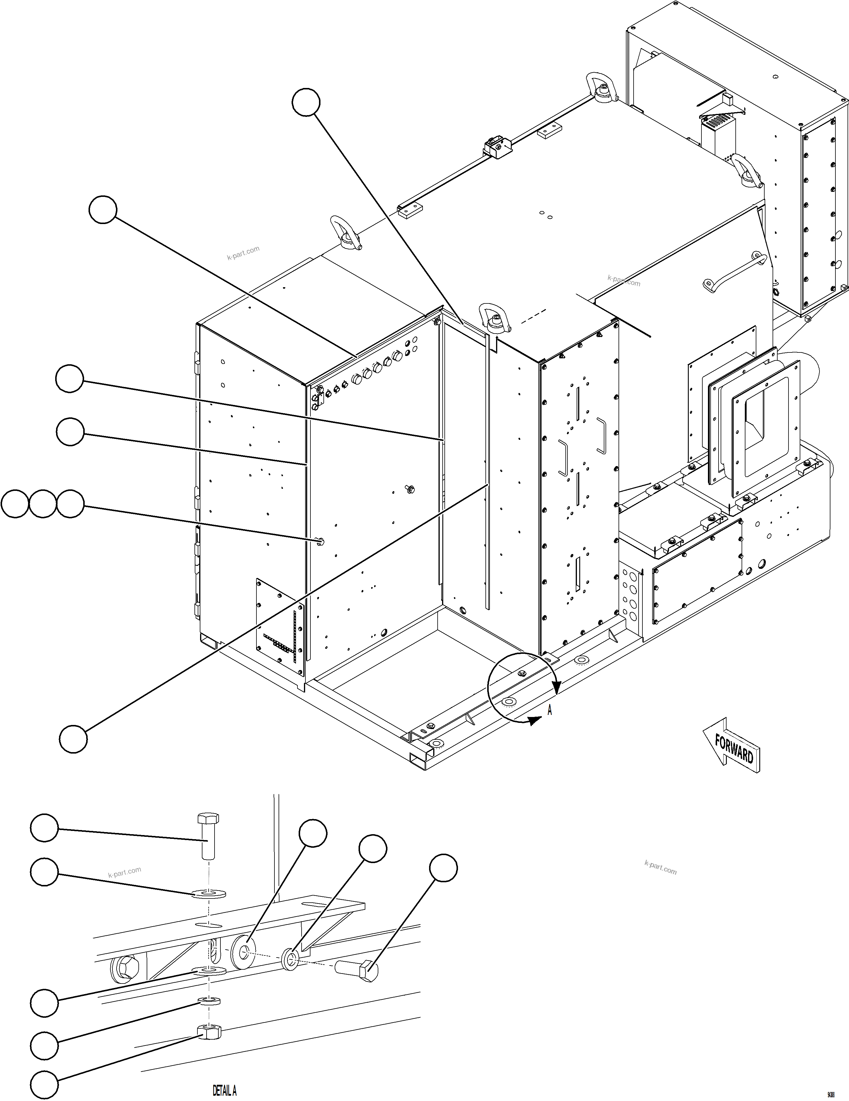Komatsu parts book diagram for AFE78-FD 930E-5 S/N A40629 - A40631  KSA: AUXILIARY CONTROL CABINET INSTALLATION