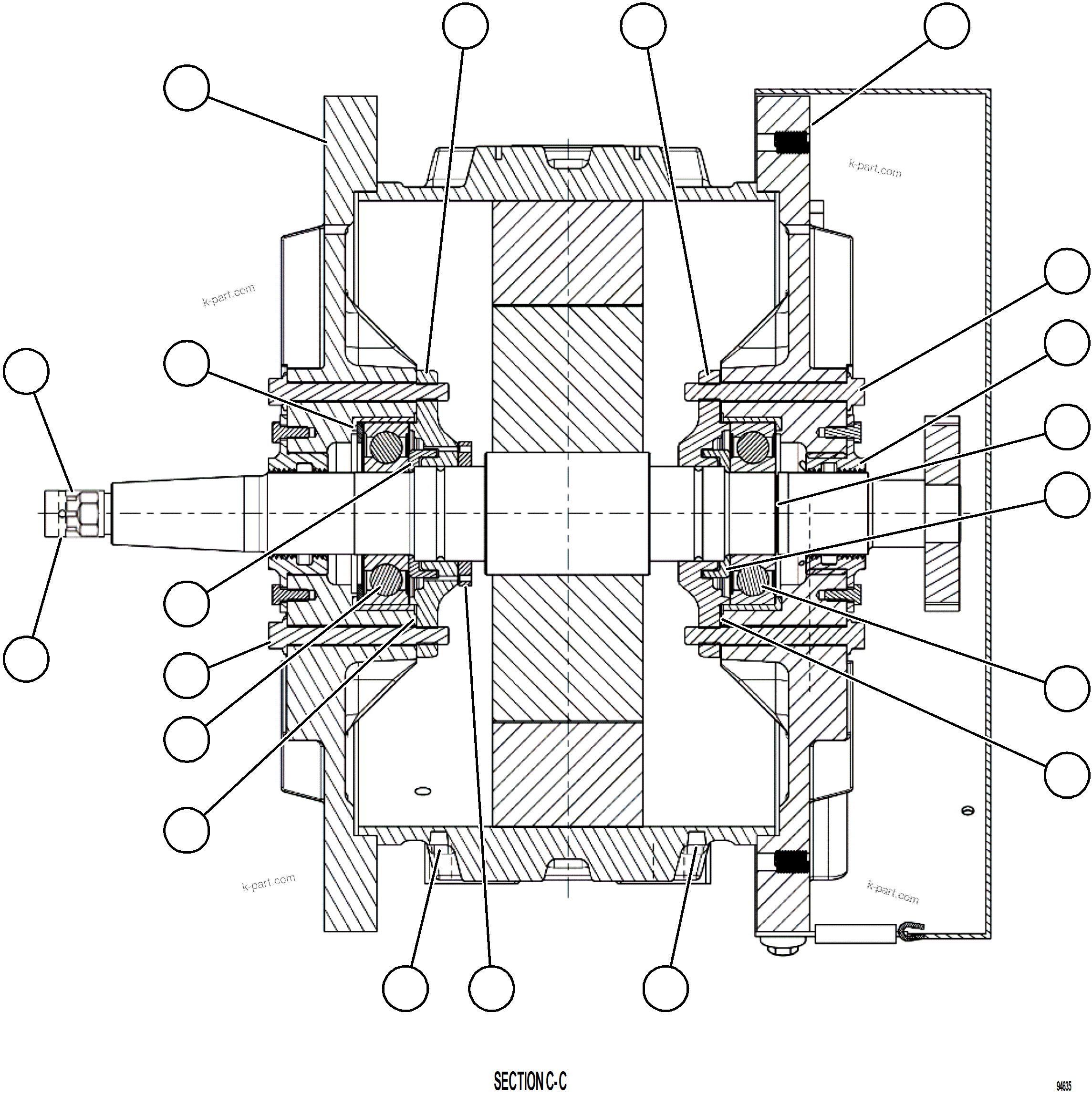 Komatsu parts book diagram for AFE78-FD 930E-5 S/N A40629 - A40631  KSA: AUXILIARY BLOWER MOTOR    2/2