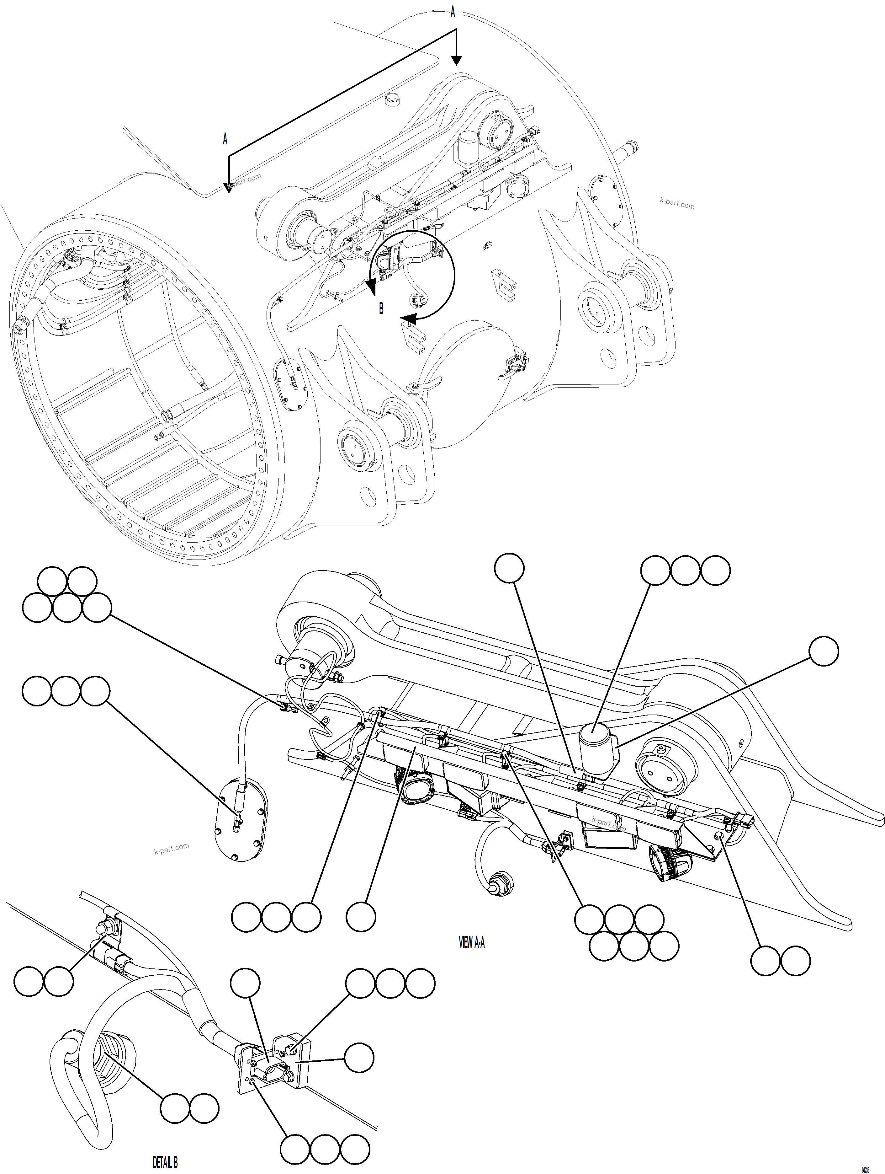 Komatsu parts book diagram for AFE78-FD 930E-5 S/N A40629 - A40631  KSA: REAR AXLE BLOWER PRESSURE SWITCH INSTALLATION  2/2