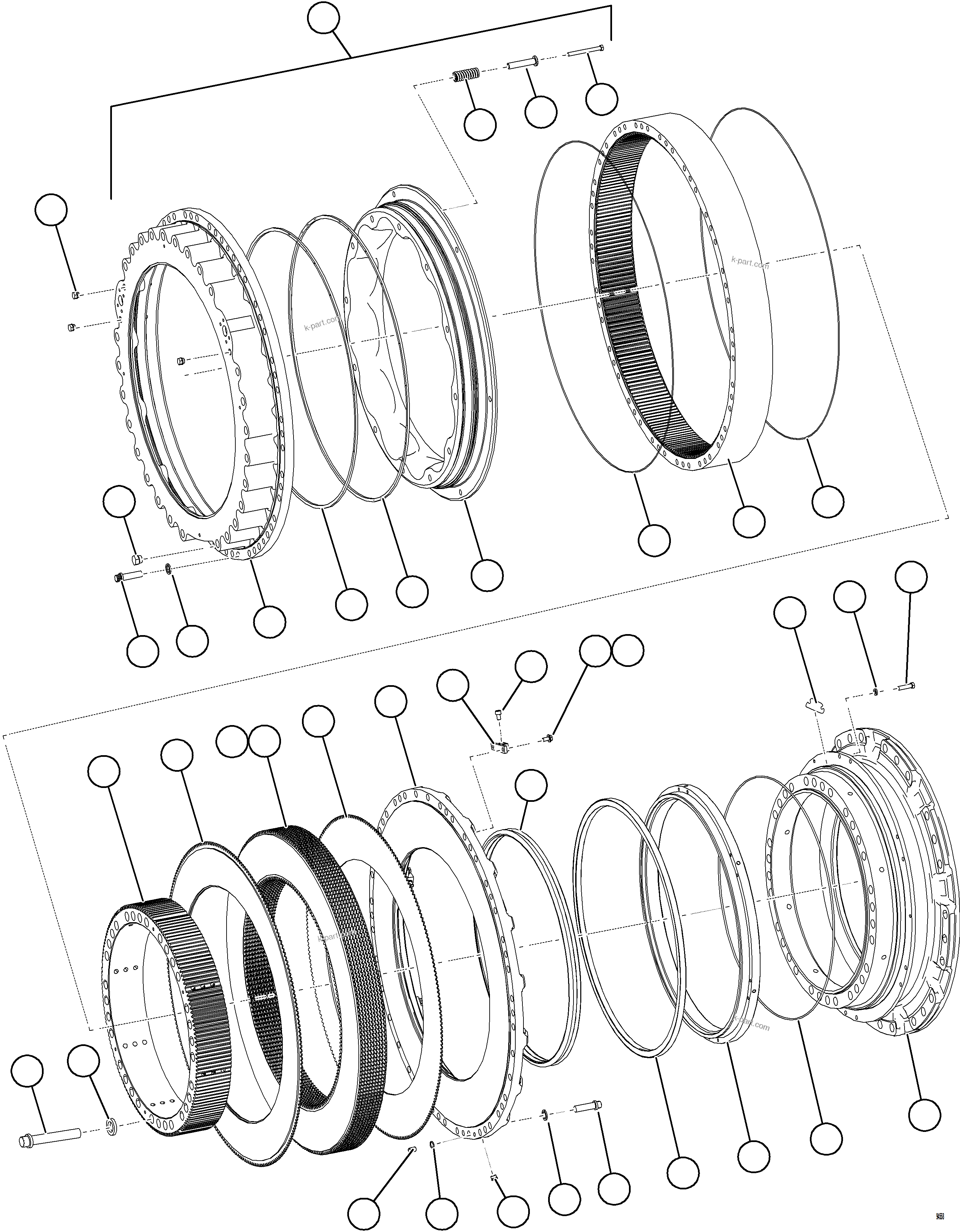 Komatsu parts book diagram for AFE78-FD 930E-5 S/N A40629 - A40631  KSA: REAR BRAKE ASSEMBLY