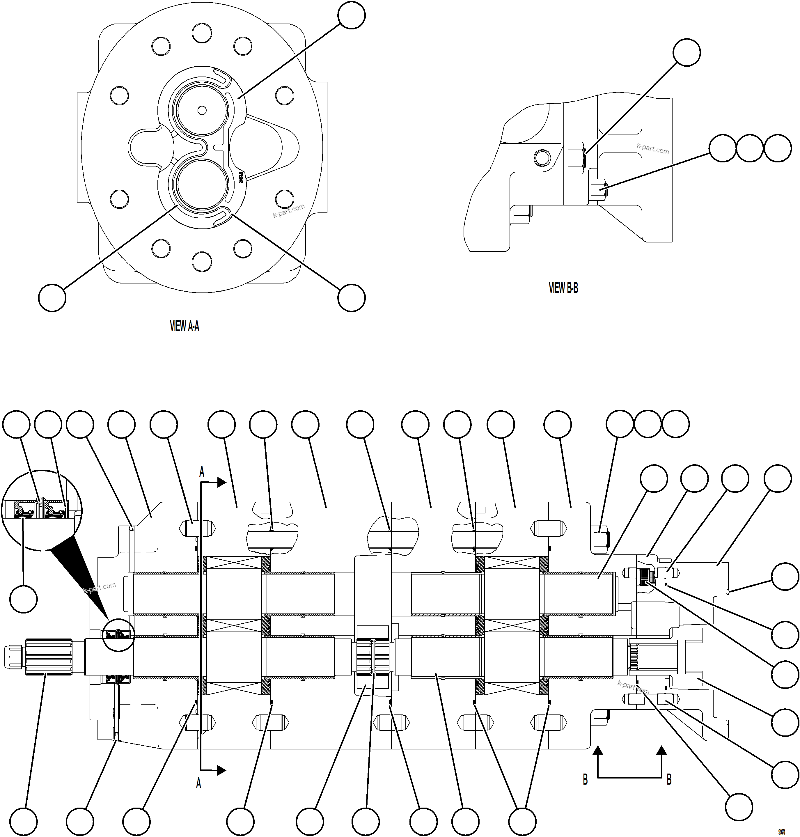 Komatsu parts book diagram for AFE78-FD 930E-5 S/N A40629 - A40631  KSA: HOIST PUMP ASSEMBLY