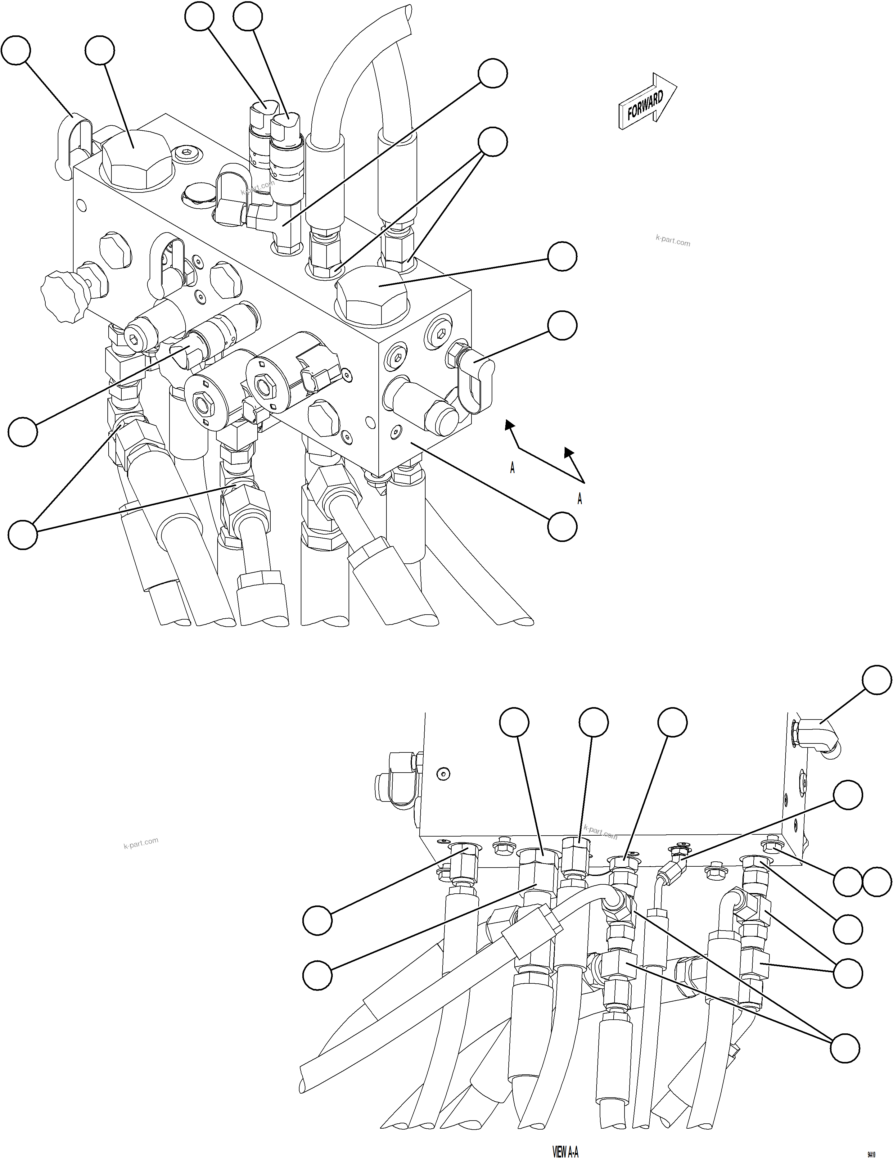 Komatsu parts book diagram for AFE78-FD 930E-5 S/N A40629 - A40631  KSA: BRAKE MANIFOLD COMPONENTS