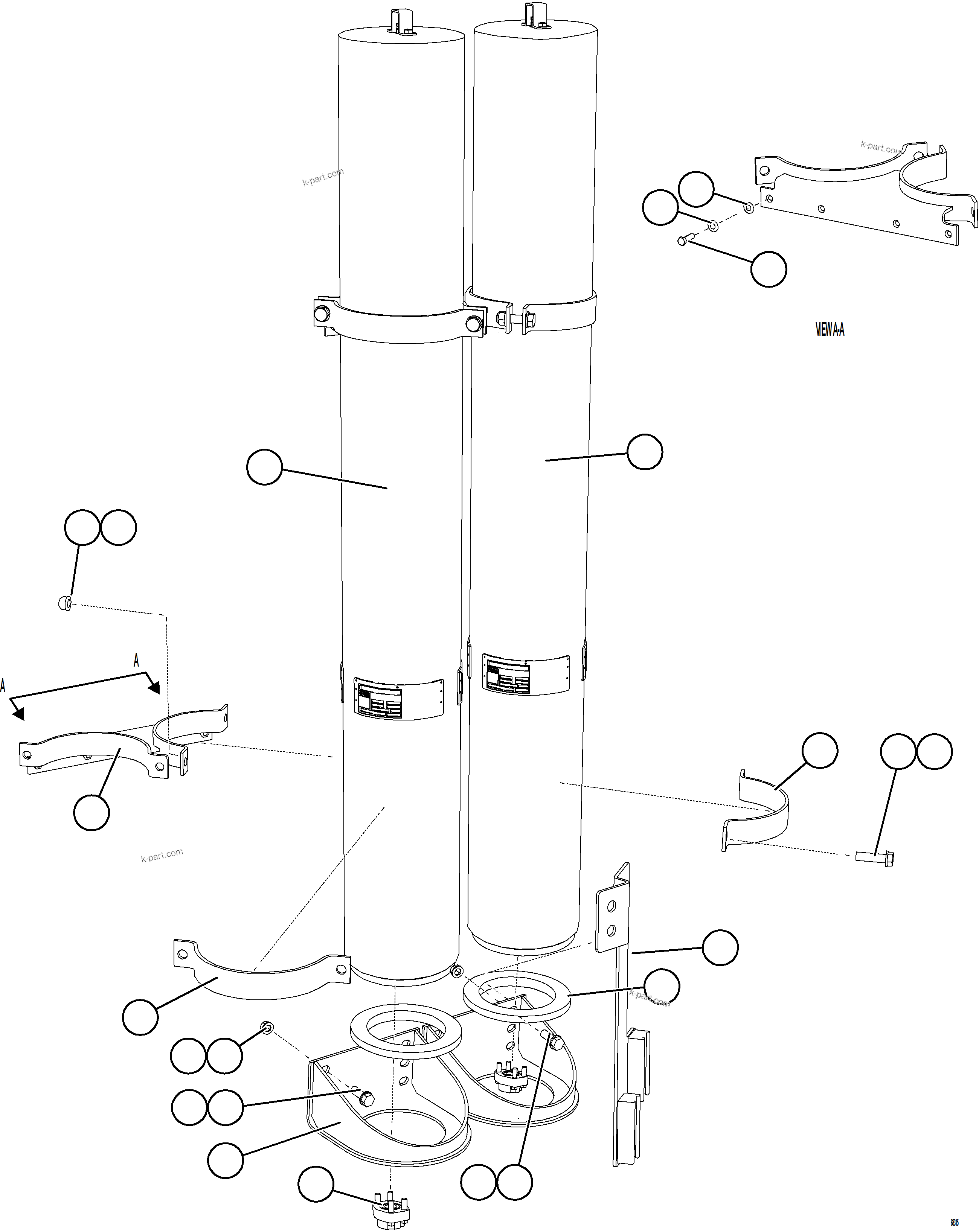Komatsu parts book diagram for AFE78-FD 930E-5 S/N A40629 - A40631  KSA: STEERING ACCUMULATOR INSTALLATION
