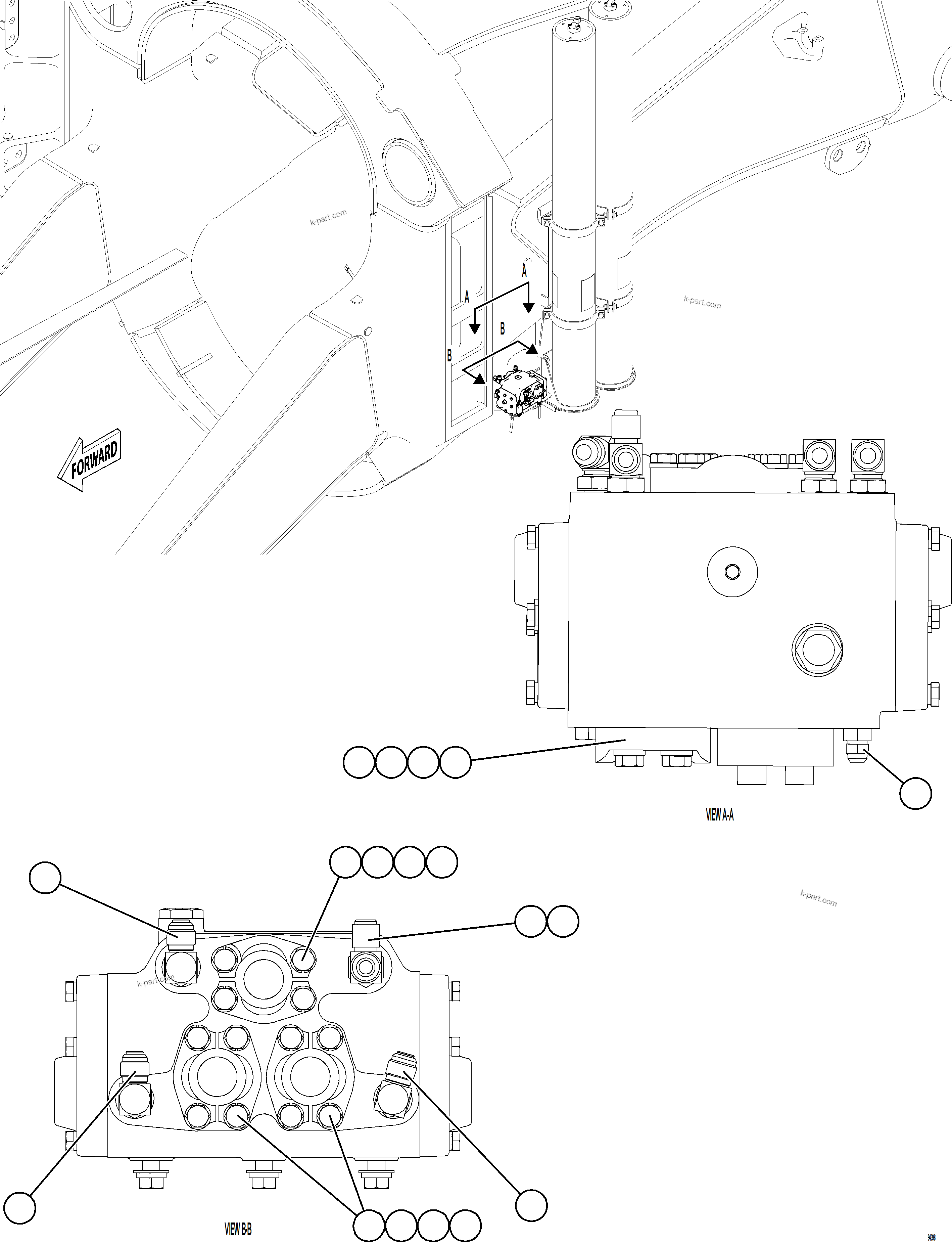 Komatsu parts book diagram for AFE78-FD 930E-5 S/N A40629 - A40631  KSA: FLOW AMPLIFIER HOSE FITTINGS