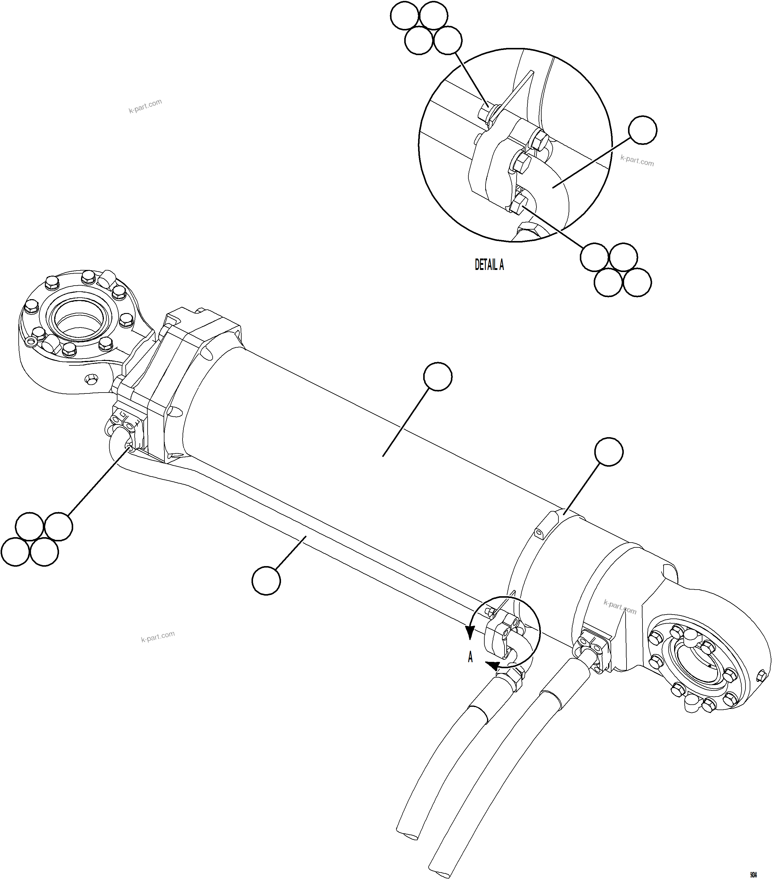 Komatsu parts book diagram for AFE78-FD 930E-5 S/N A40629 - A40631  KSA: STEERING CYLINDER PIPING    2/2