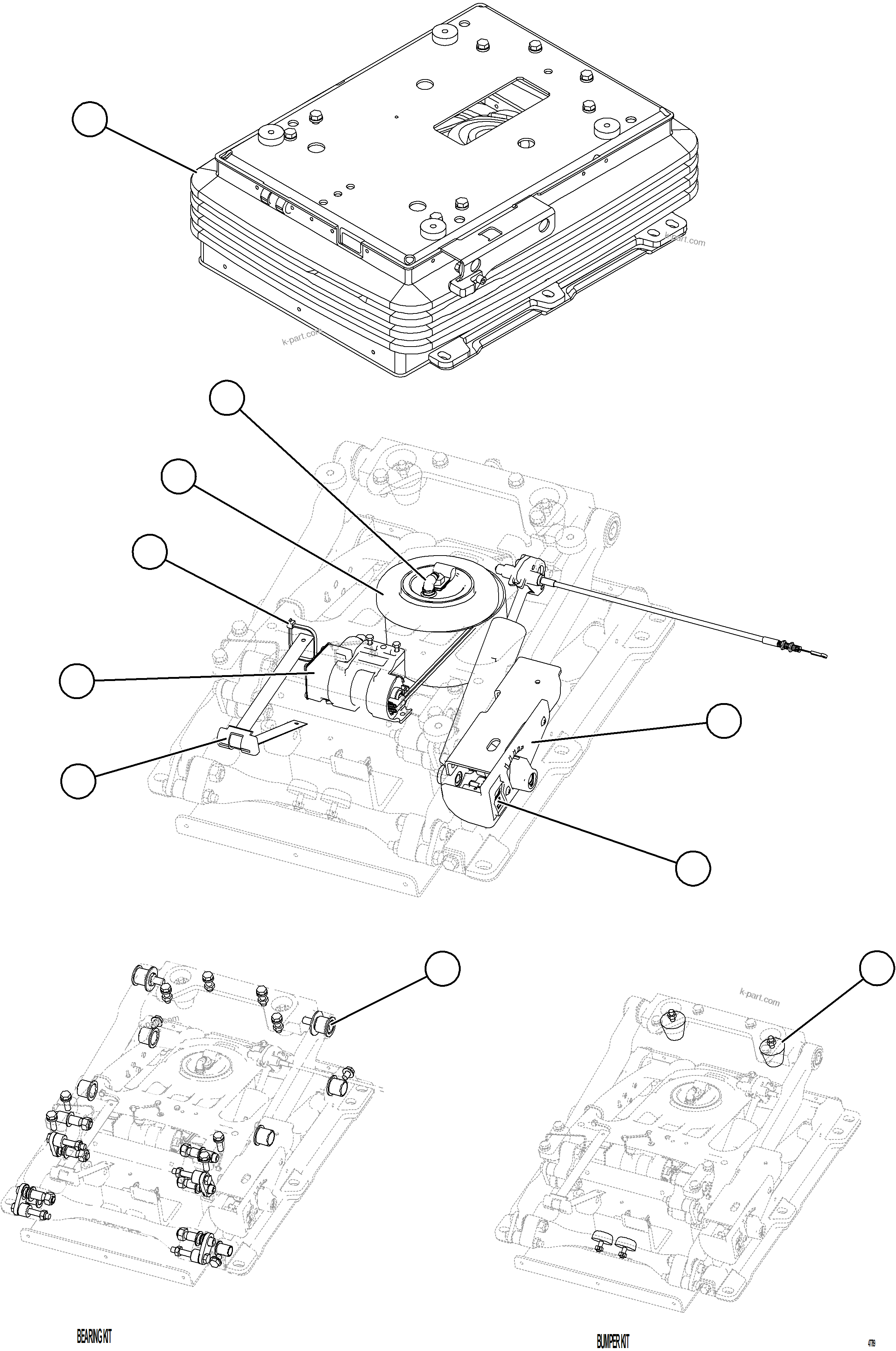 Komatsu parts book diagram for AFE78-FD 930E-5 S/N A40629 - A40631  KSA: OPERATOR SEAT SUSPENSION ASSEMBLY