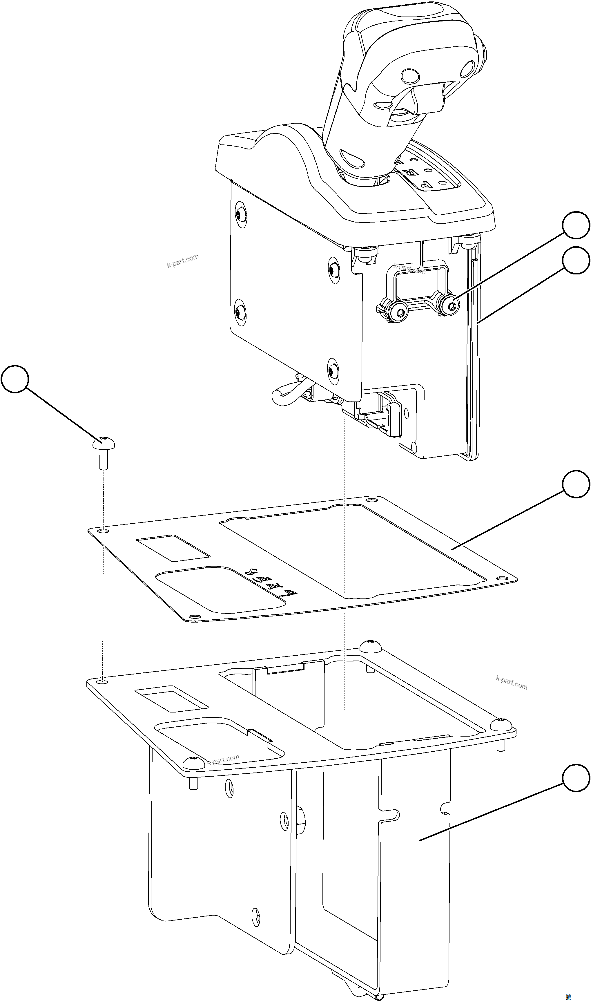 Komatsu parts book diagram for AFE78-FD 930E-5 S/N A40629 - A40631  KSA: SHIFT LEVER INSTALLATION