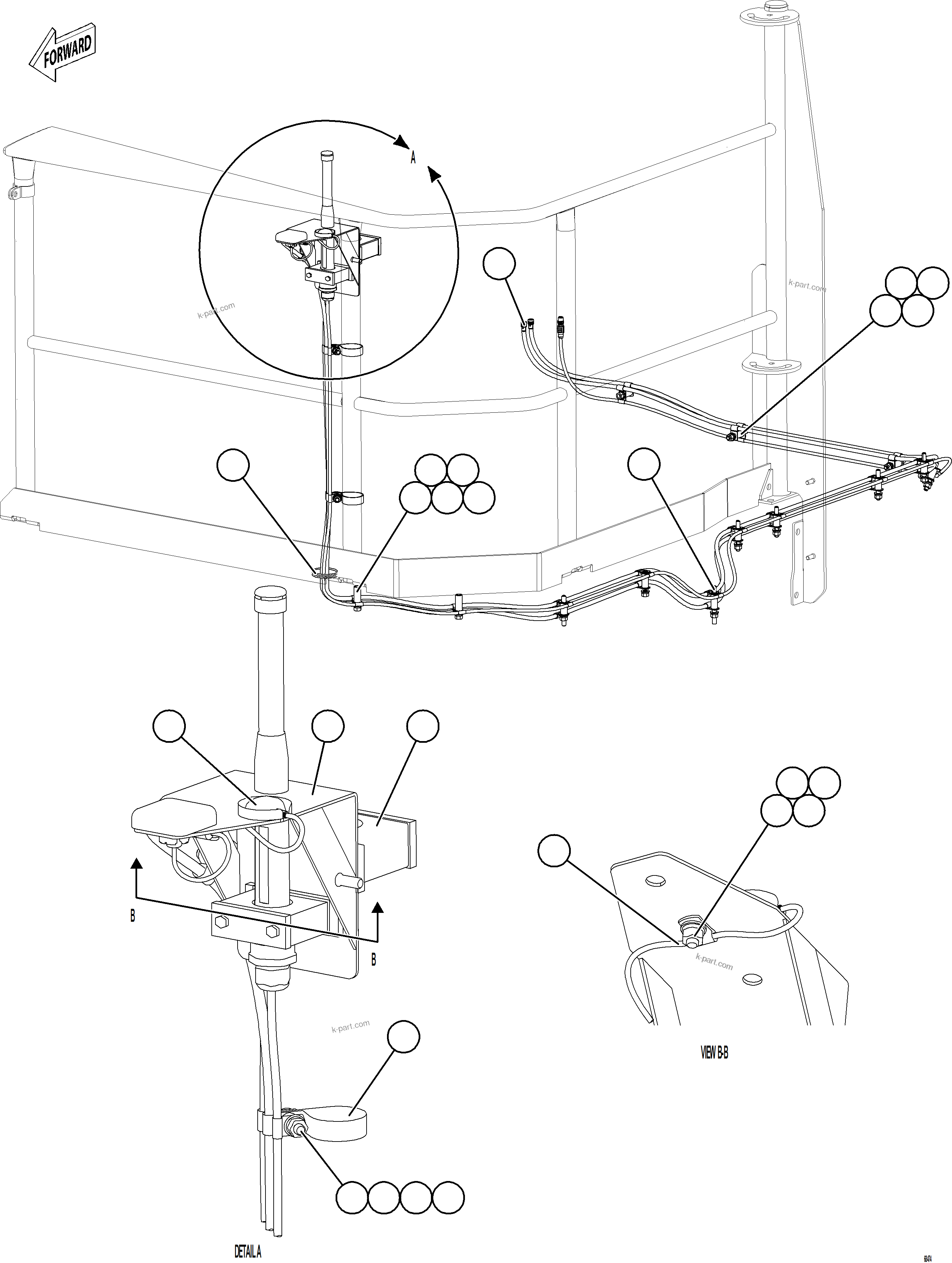 Komatsu parts book diagram for AFE78-FD 930E-5 S/N A40629 - A40631  KSA: KOMTRAX PLUS ANTENNA INSTALLATION