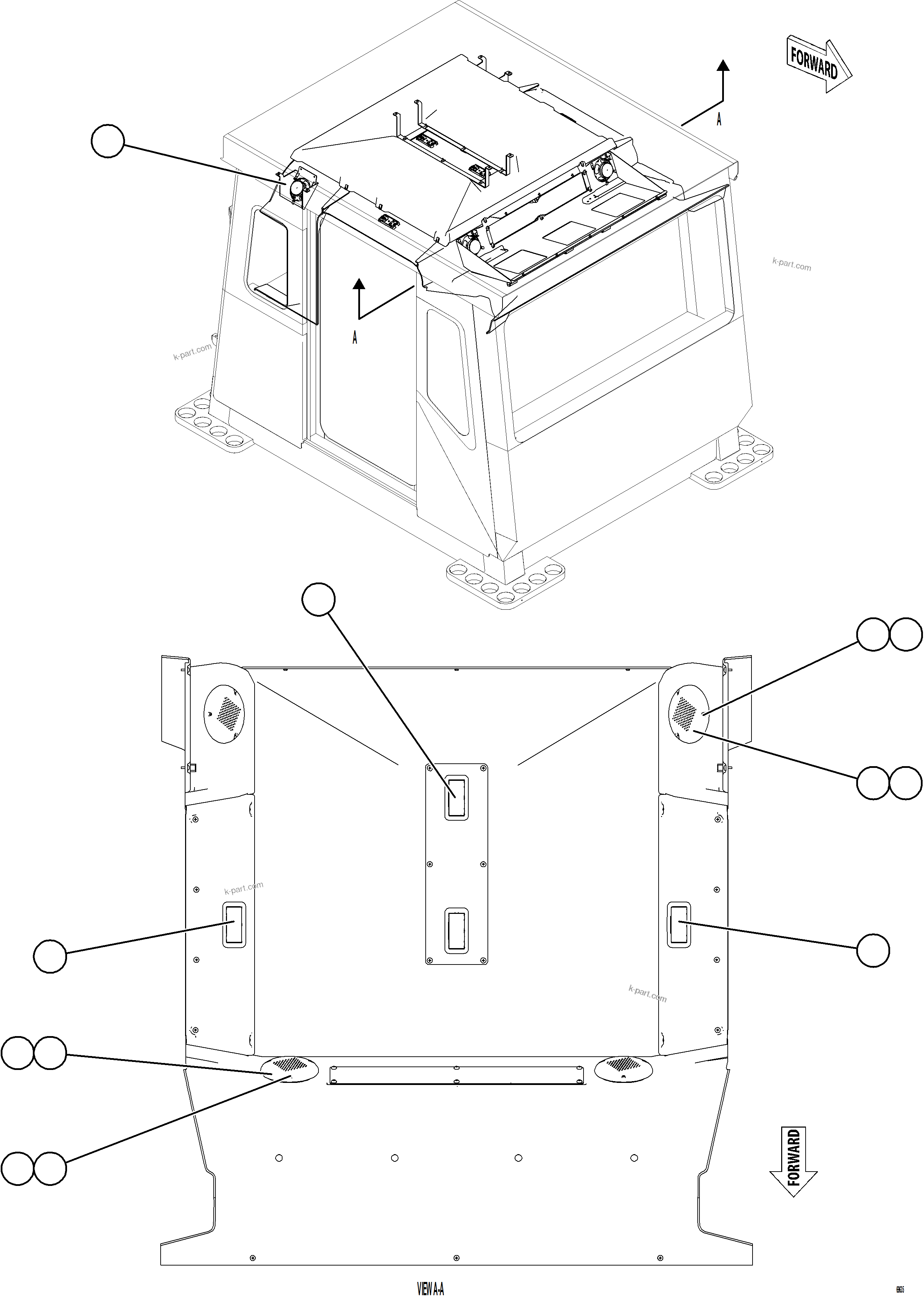 Komatsu parts book diagram for AFE78-FD 930E-5 S/N A40629 - A40631  KSA: CAB SPEAKERS & DOME LIGHTS