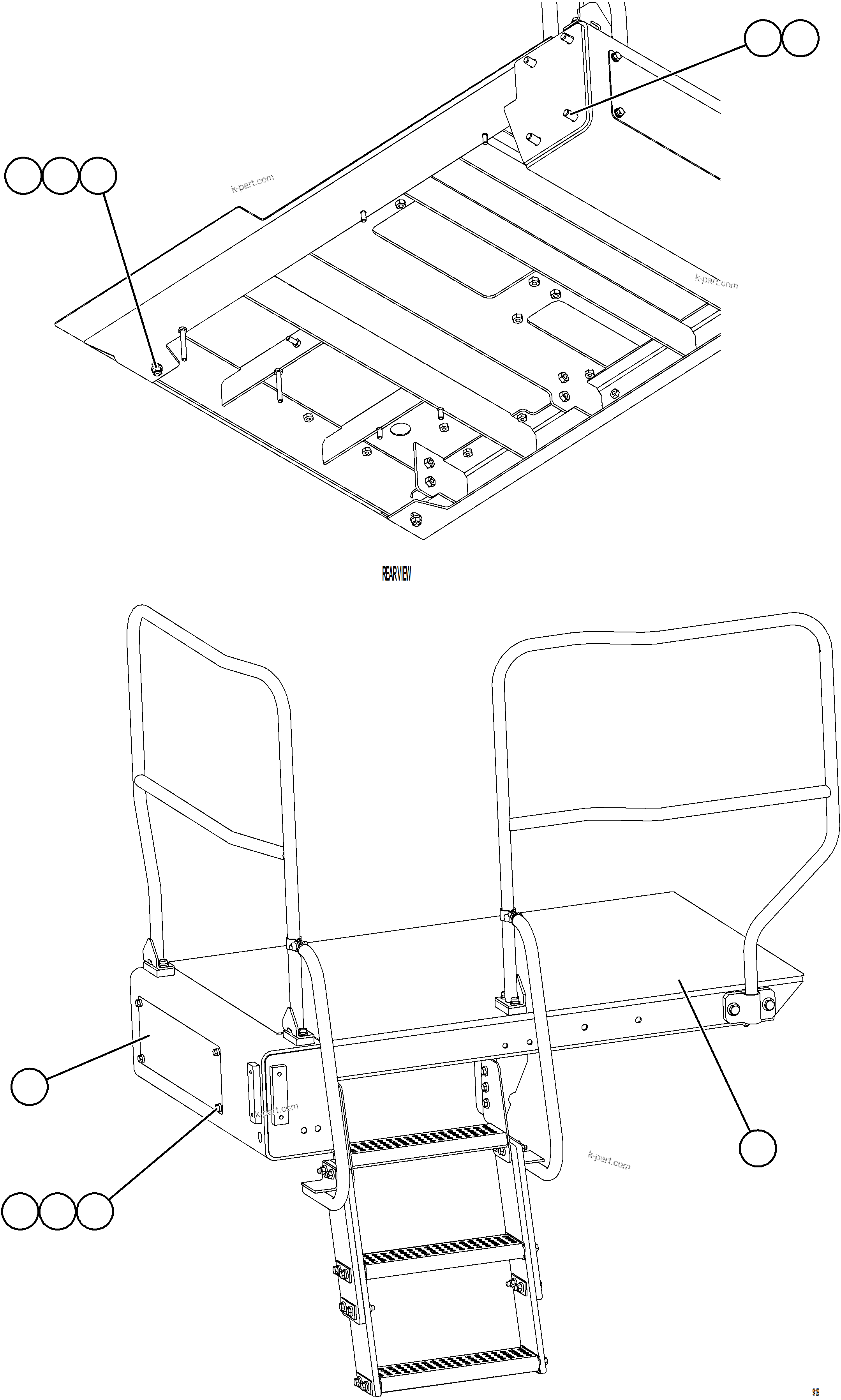 Komatsu parts book diagram for AFE78-FD 930E-5 S/N A40629 - A40631  KSA: LH LOWER PLATFORM INSTALLATION