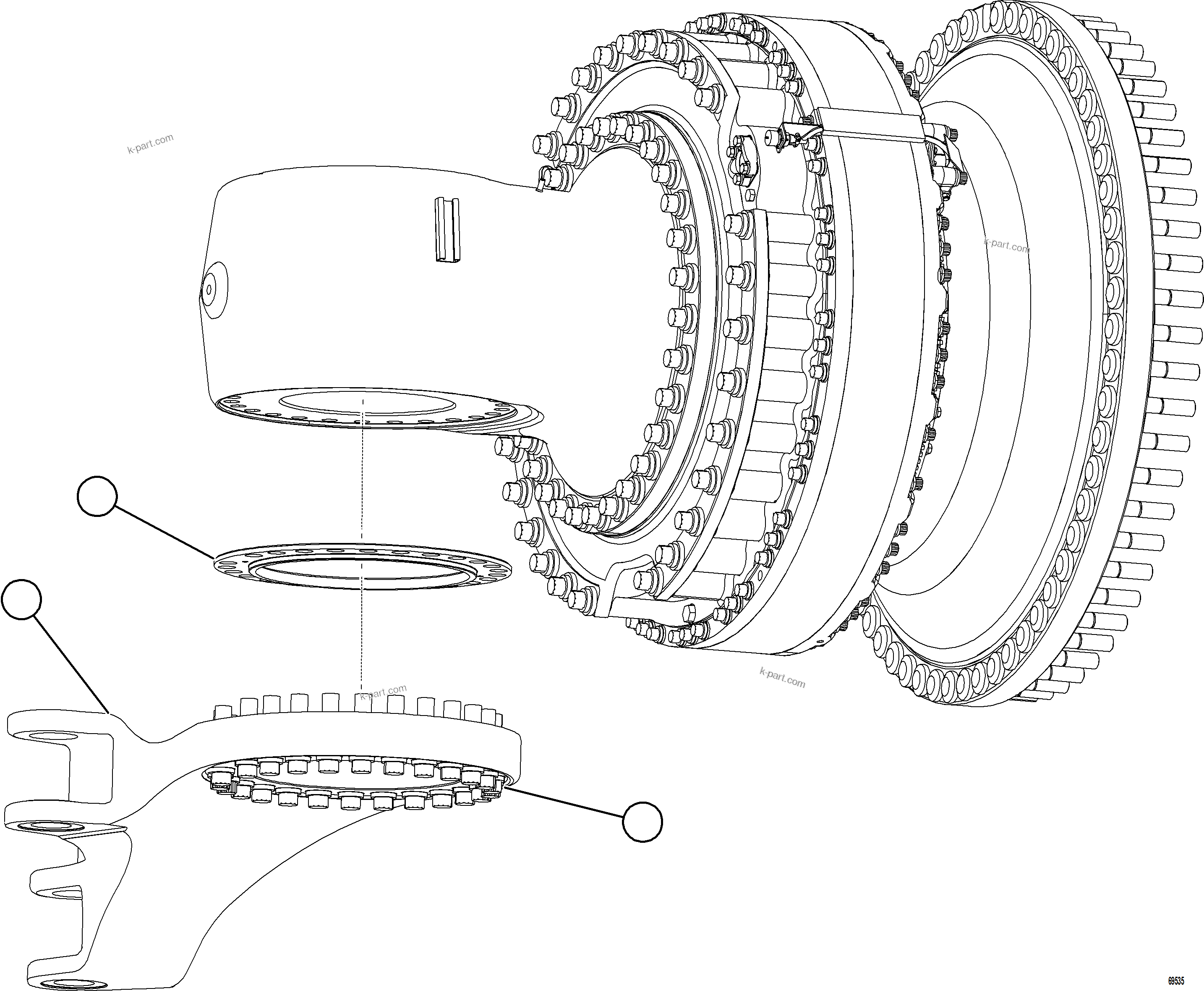 Komatsu parts book diagram for AFE78-FD 930E-5 S/N A40629 - A40631  KSA: STEERING ARM INSTALLATION