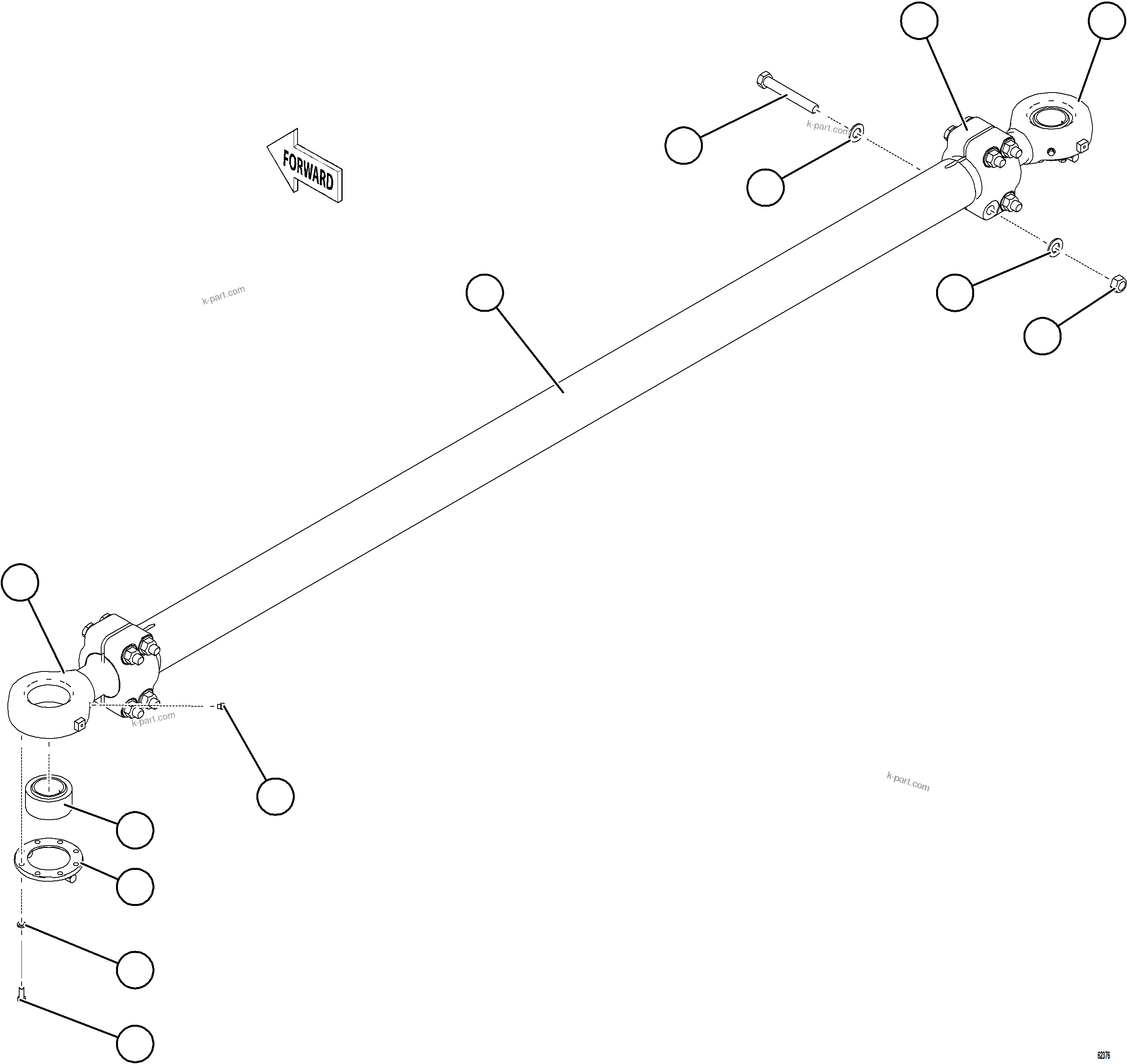 Komatsu parts book diagram for AFE78-FD 930E-5 S/N A40629 - A40631  KSA: TIE ROD ASSEMBLY