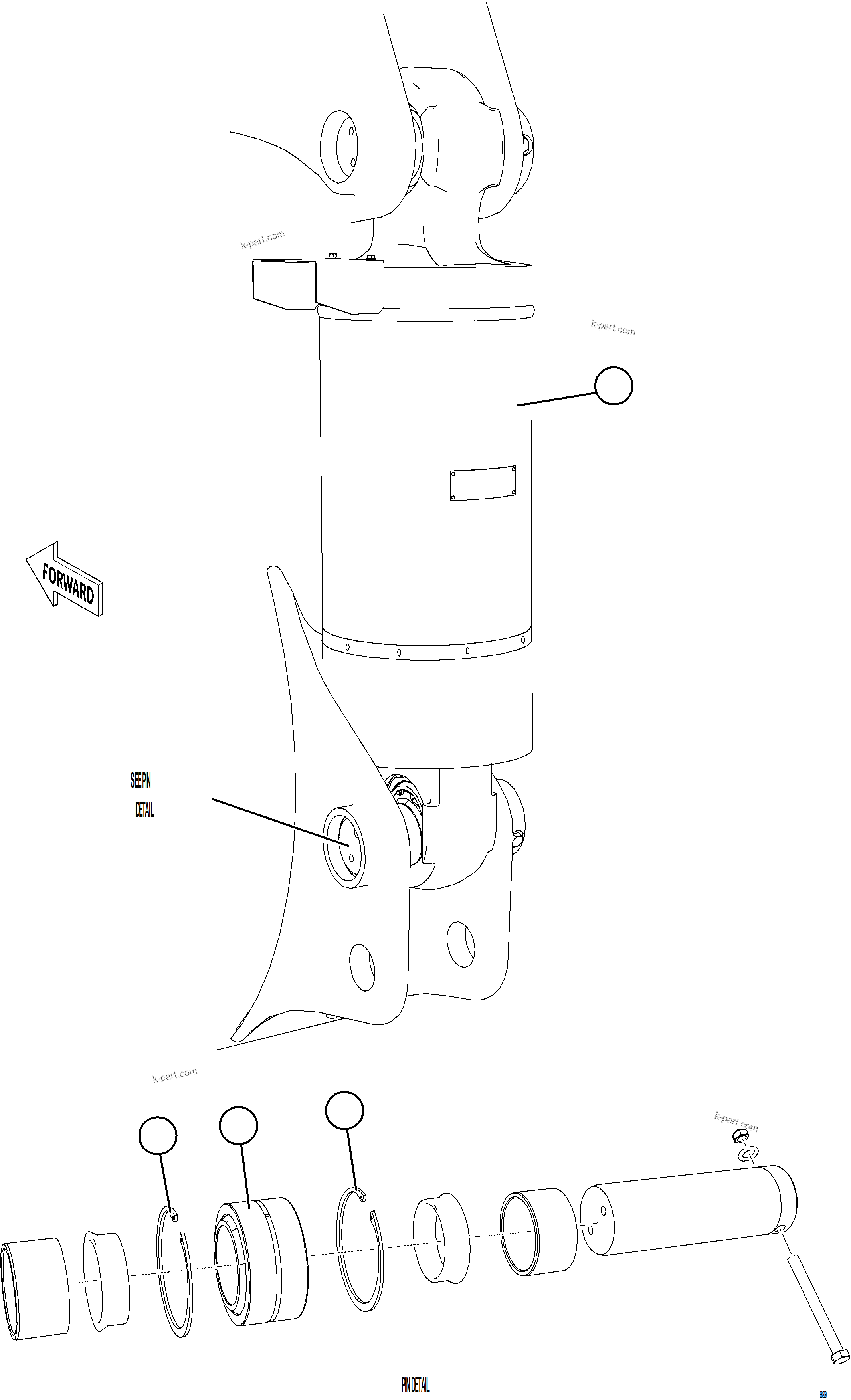 Komatsu parts book diagram for AFE78-FD 930E-5 S/N A40629 - A40631  KSA: REAR SUSPENSION WITH BEARINGS