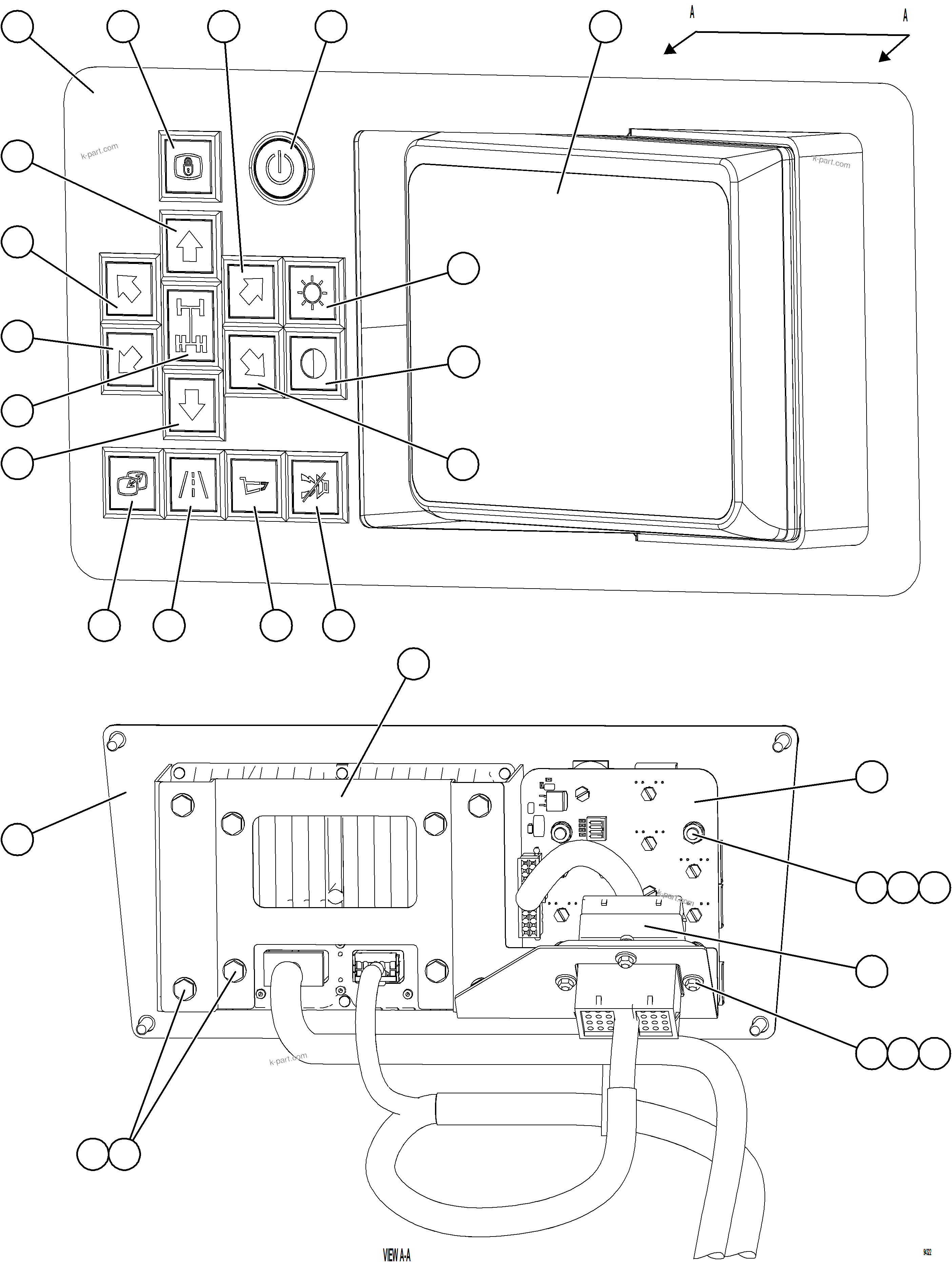 Komatsu parts book diagram for AFE78-FD 930E-5 S/N A40629 - A40631  KSA: KOMVISION DISPLAY MODULE