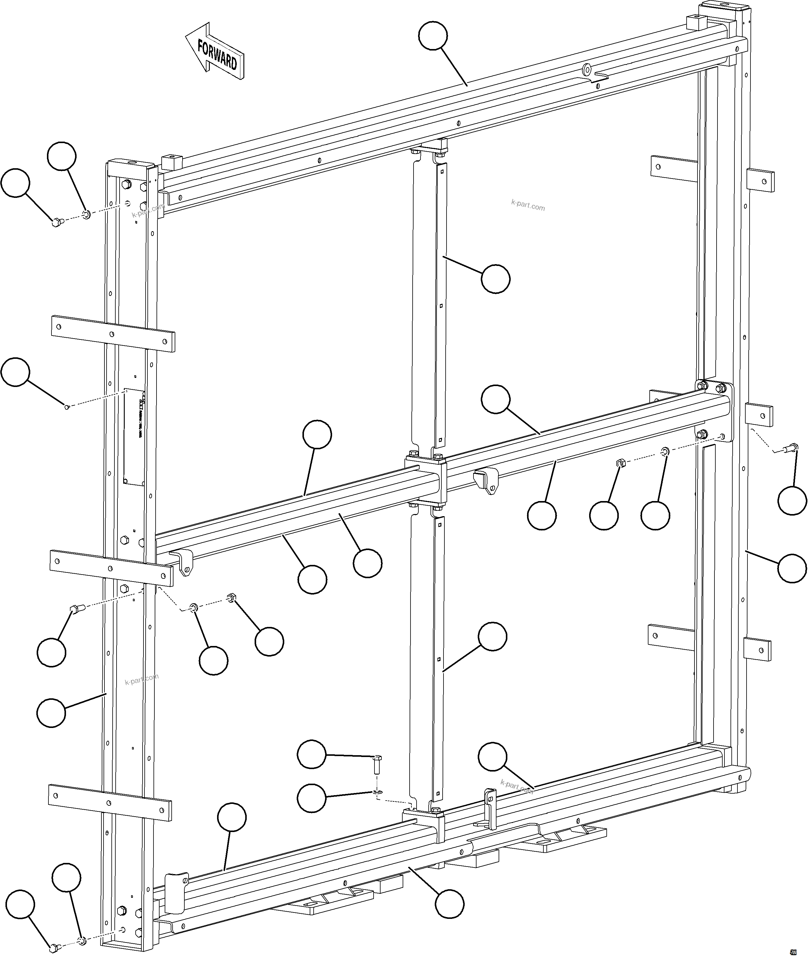 Komatsu parts book diagram for AFE84-M 730E-10 S/N A50047 - A50048  KAL: LOW TEMPERATURE CORE (LTC)    58D-03-10051