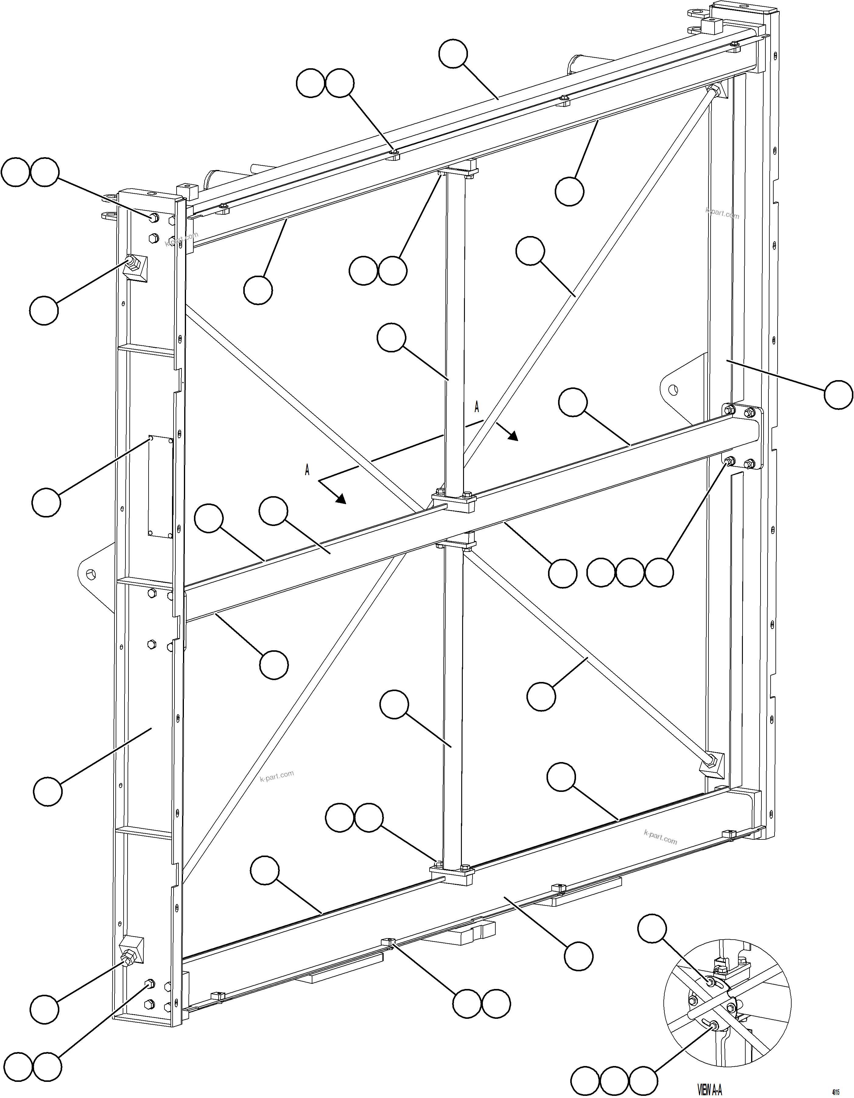 Komatsu parts book diagram for AFE84-M 730E-10 S/N A50047 - A50048  KAL: HIGH TEMPERATURE CORE (HTC)    58D-03-10040