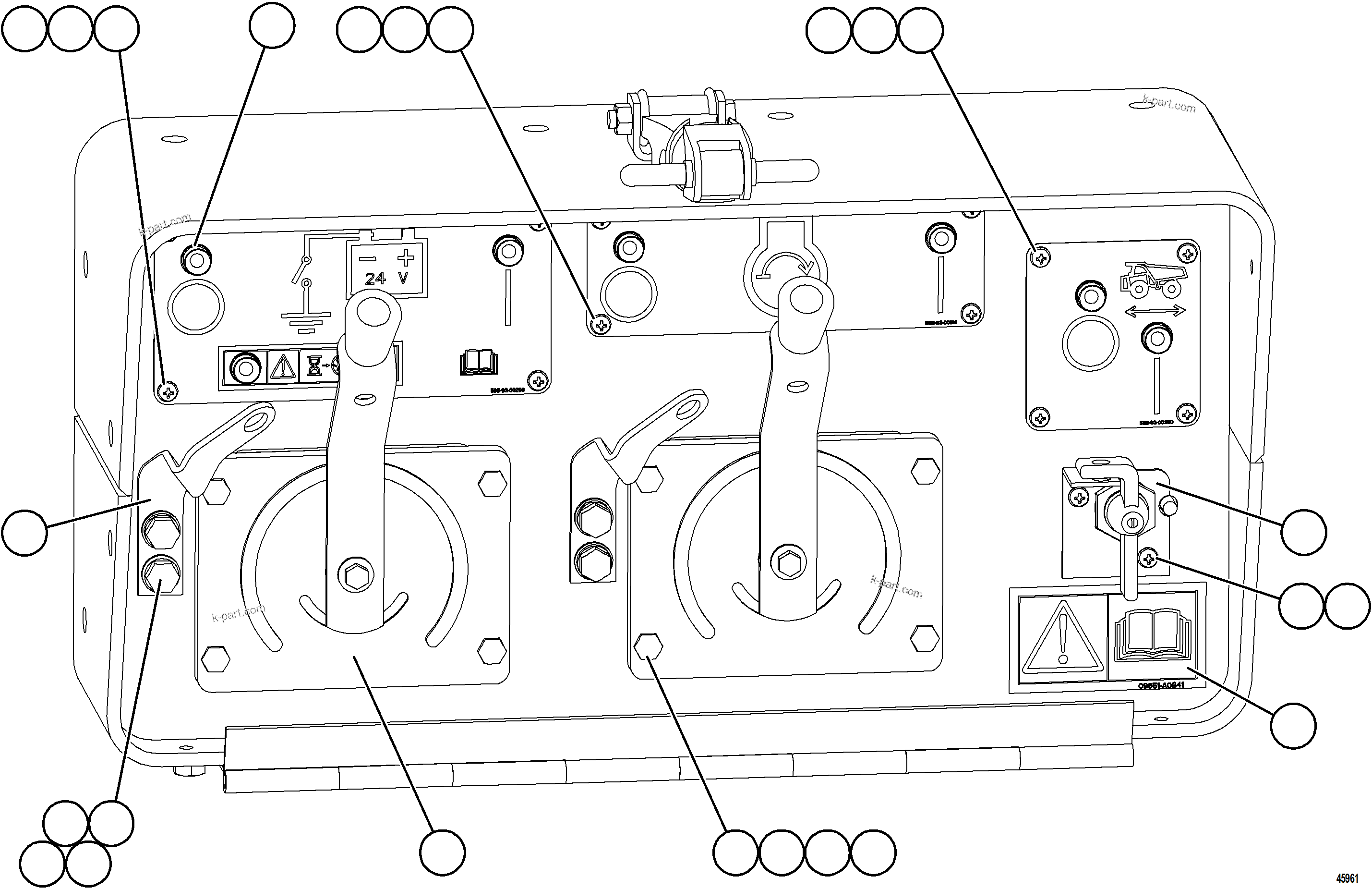 Komatsu parts book diagram for AFE84-M 730E-10 S/N A50047 - A50048  KAL: ISOLATION BOX    1/3    58F-06-05350