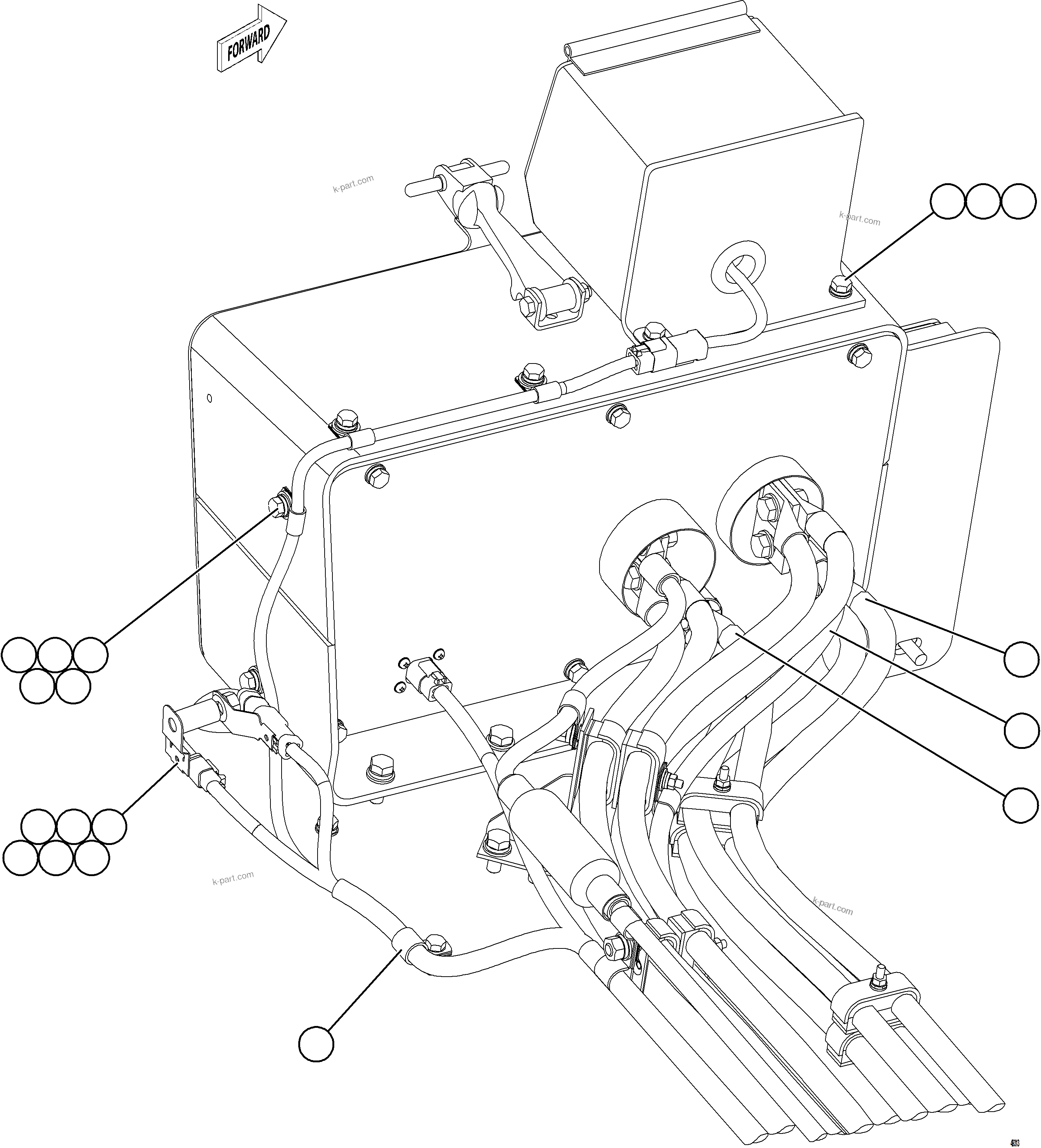Komatsu parts book diagram for AFE84-M 730E-10 S/N A50047 - A50048  KAL: ISOLATION BOX EXTERNAL WIRING    2/2