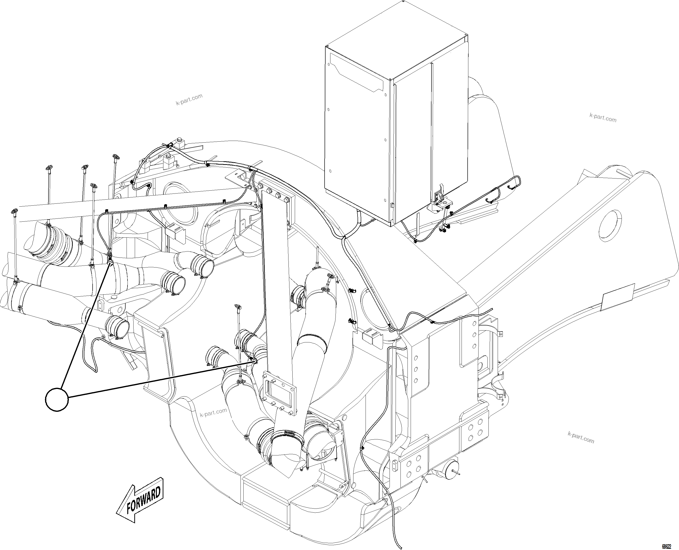 Komatsu parts book diagram for AFE84-M 730E-10 S/N A50047 - A50048  KAL: ENGINE AIR INTAKE PRESSURE SWITCH