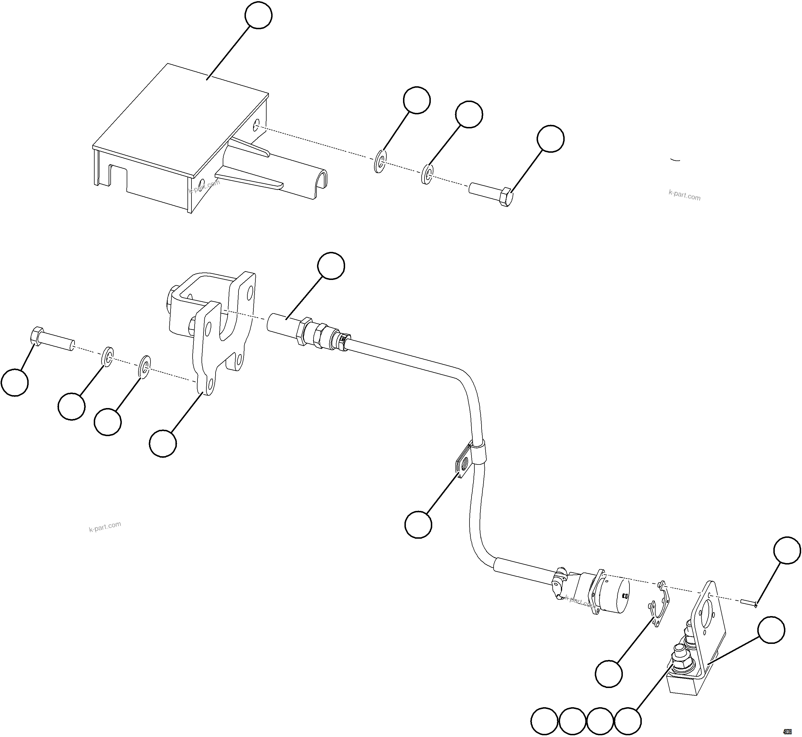 Komatsu parts book diagram for AFE84-M 730E-10 S/N A50047 - A50048  KAL: FRONT WHEEL SPEED SENSOR INSTALLATION
