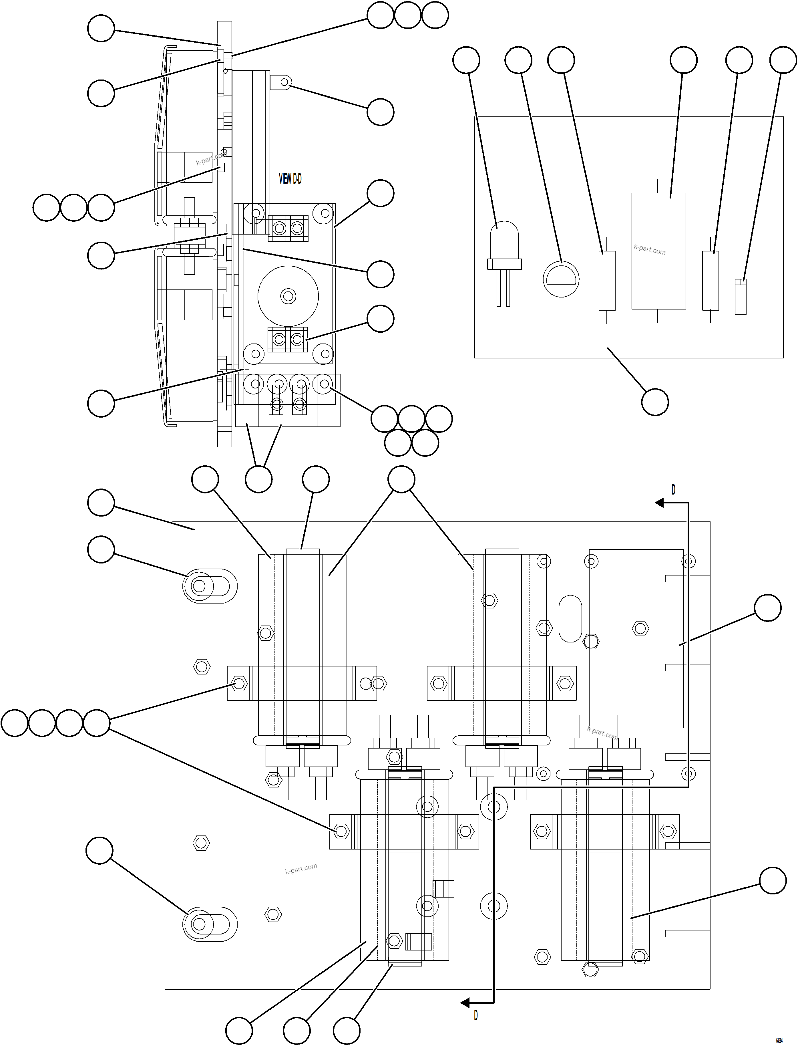 Komatsu parts book diagram for AFE84-M 730E-10 S/N A50047 - A50048  KAL: AFSE PANEL COVER ASSEMBLY    2/2    58B-43-00480