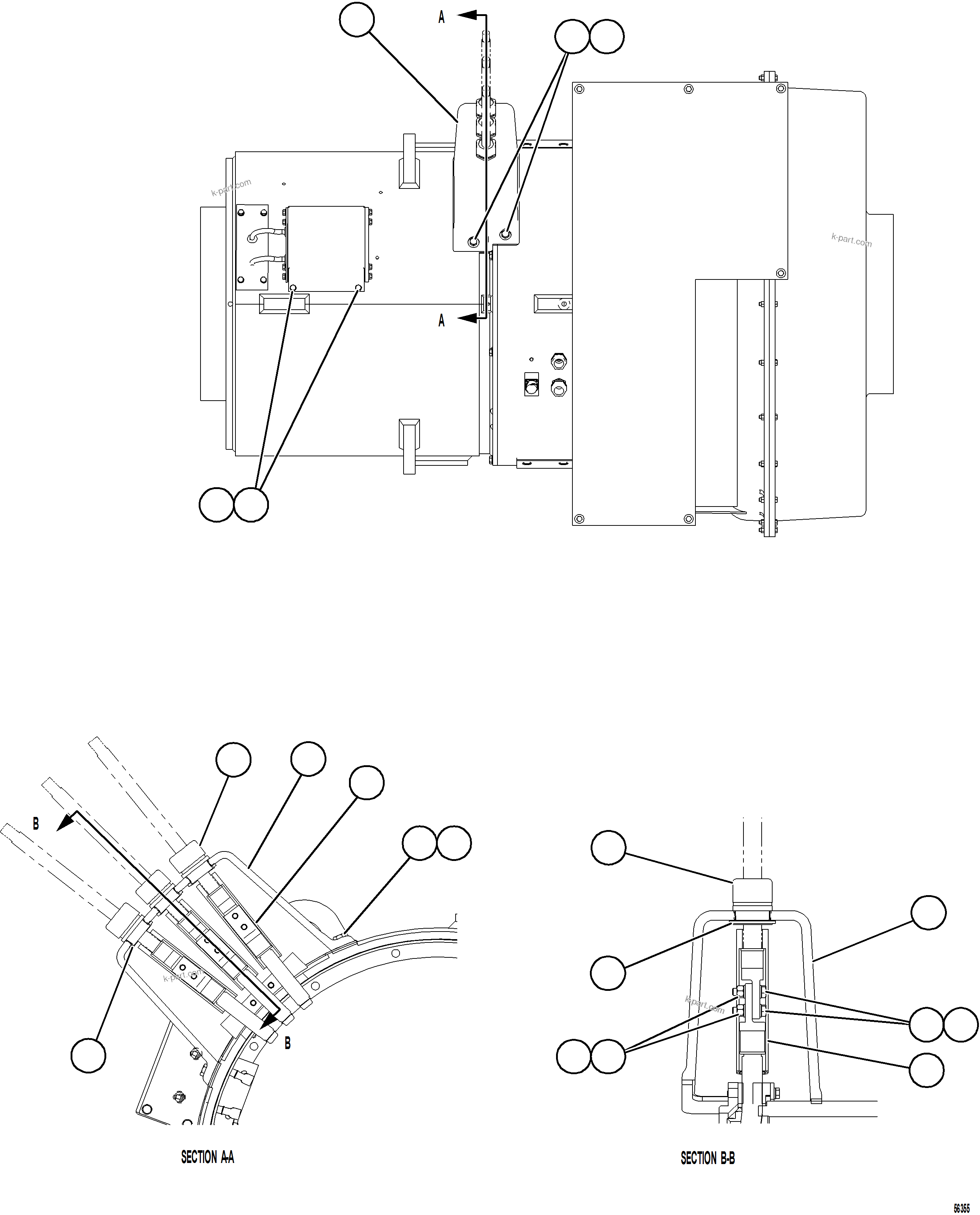 Komatsu parts book diagram for AFE84-M 730E-10 S/N A50047 - A50048  KAL: ALTERNATOR ASSEMBLY    4/4    58D-06-20012