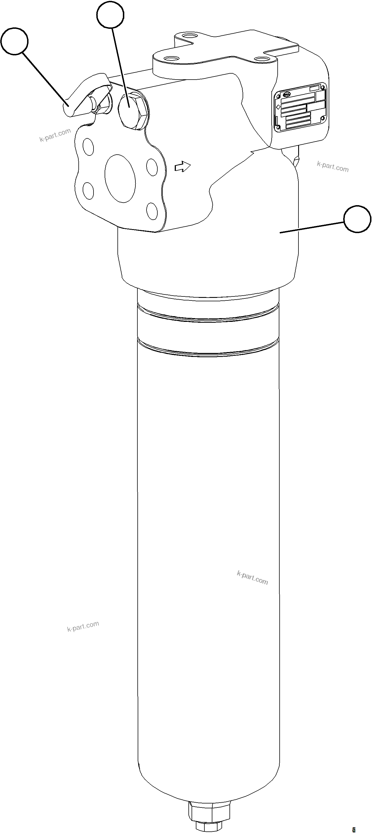 Komatsu parts book diagram for AFE84-M 730E-10 S/N A50047 - A50048  KAL: STEERING FILTER ASSEMBLY    58E-60-01700