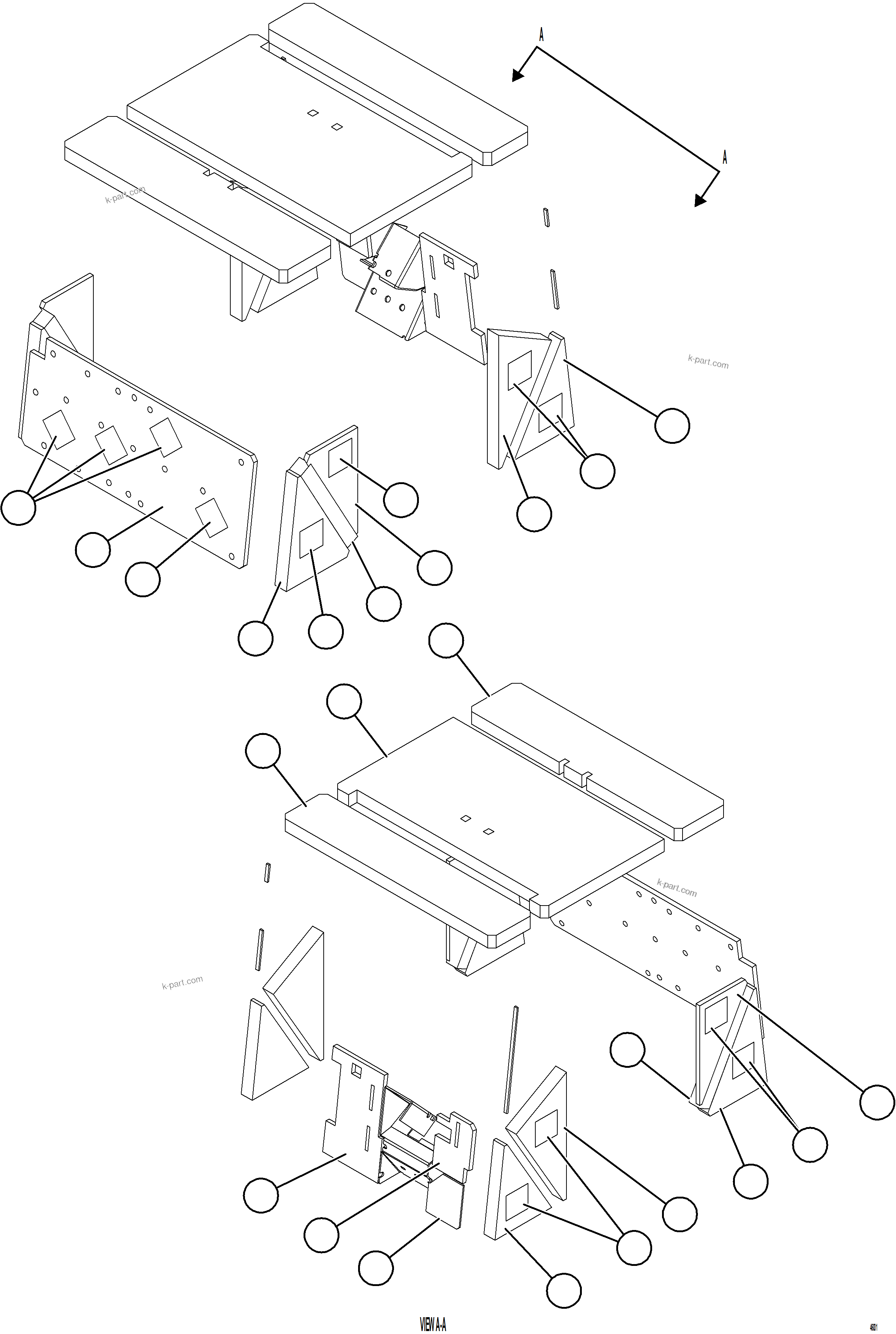 Komatsu parts book diagram for AFE84-M 730E-10 S/N A50047 - A50048  KAL: CAB INSULATION