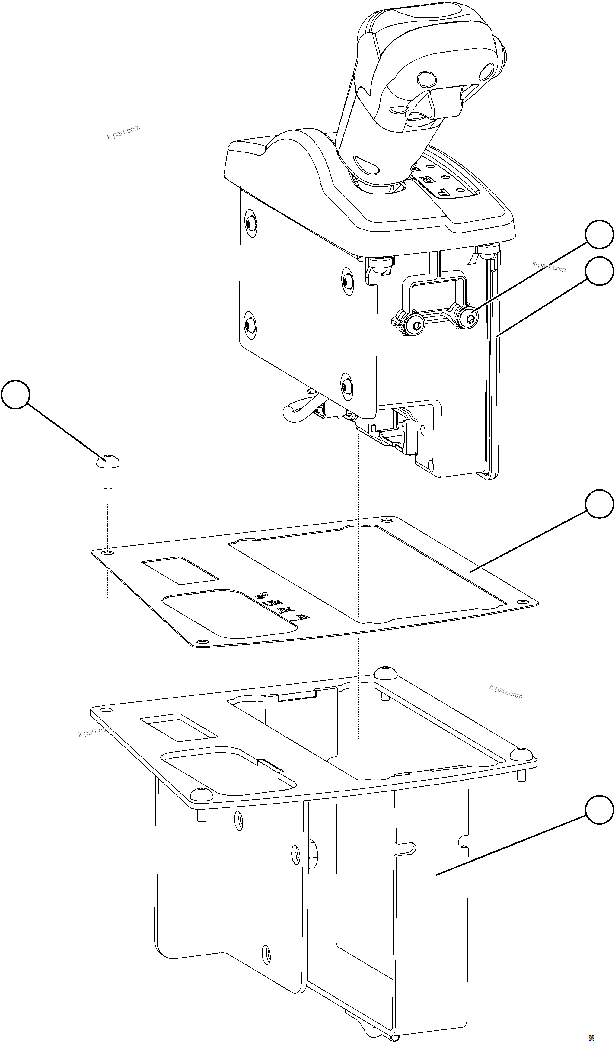 Komatsu parts book diagram for AFE84-M 730E-10 S/N A50047 - A50048  KAL: SHIFT LEVER INSTALLATION