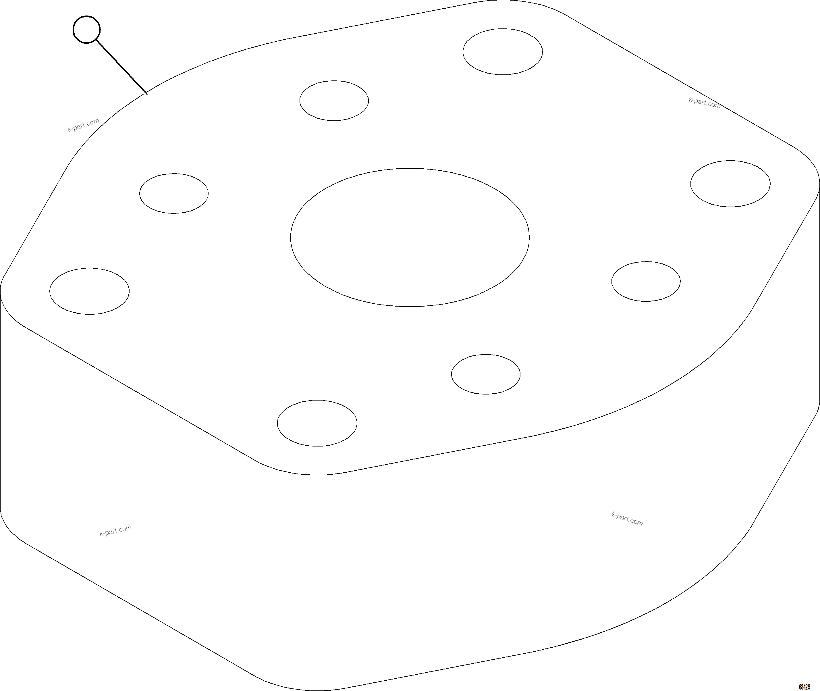 Komatsu parts book diagram for AFE84-M 730E-10 S/N A50047 - A50048  KAL: FLUSHING BLOCK