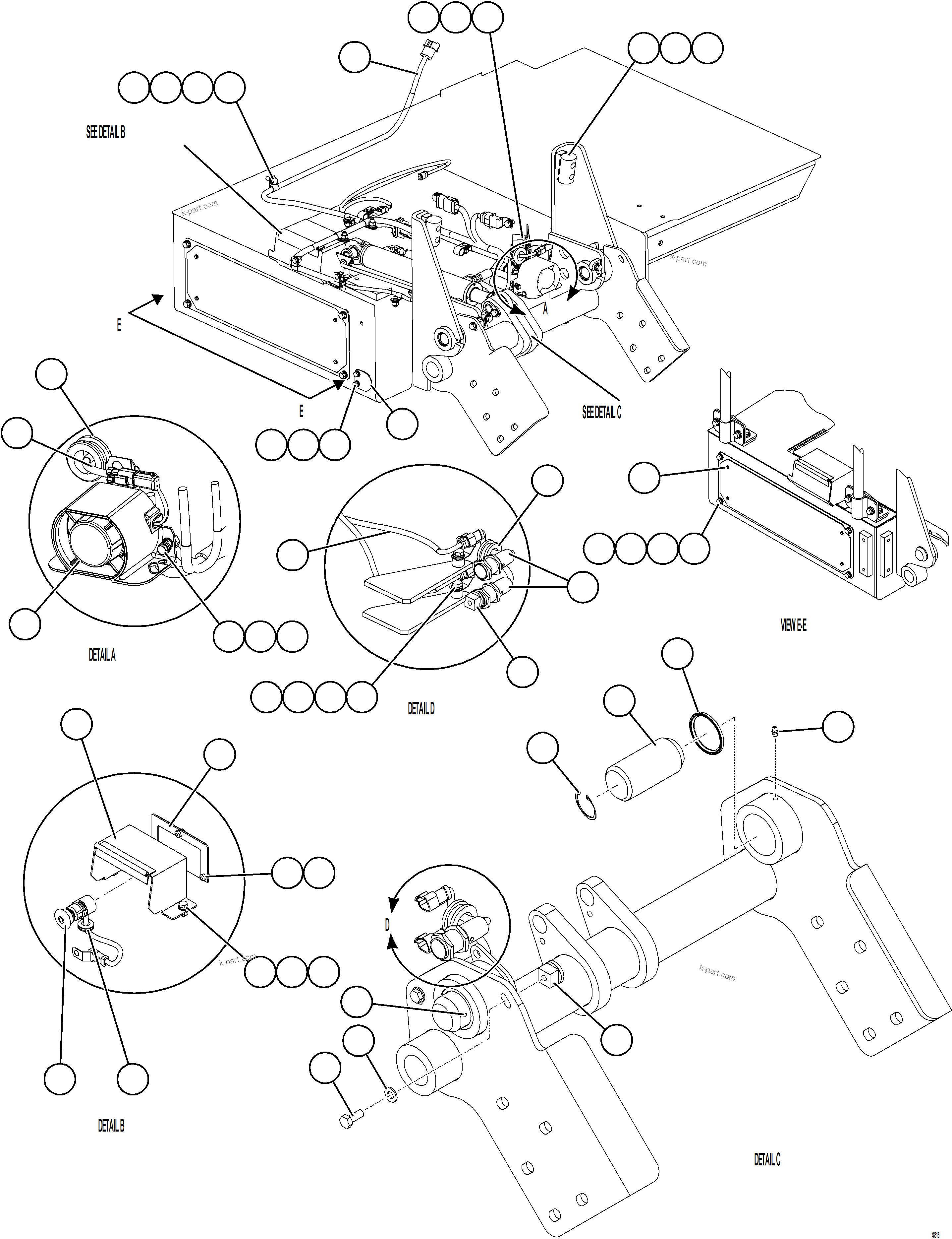 Komatsu parts book diagram for AFE84-M 730E-10 S/N A50047 - A50048  KAL: PLATFORM ASSEMBLY    2/2    58D-54-11081