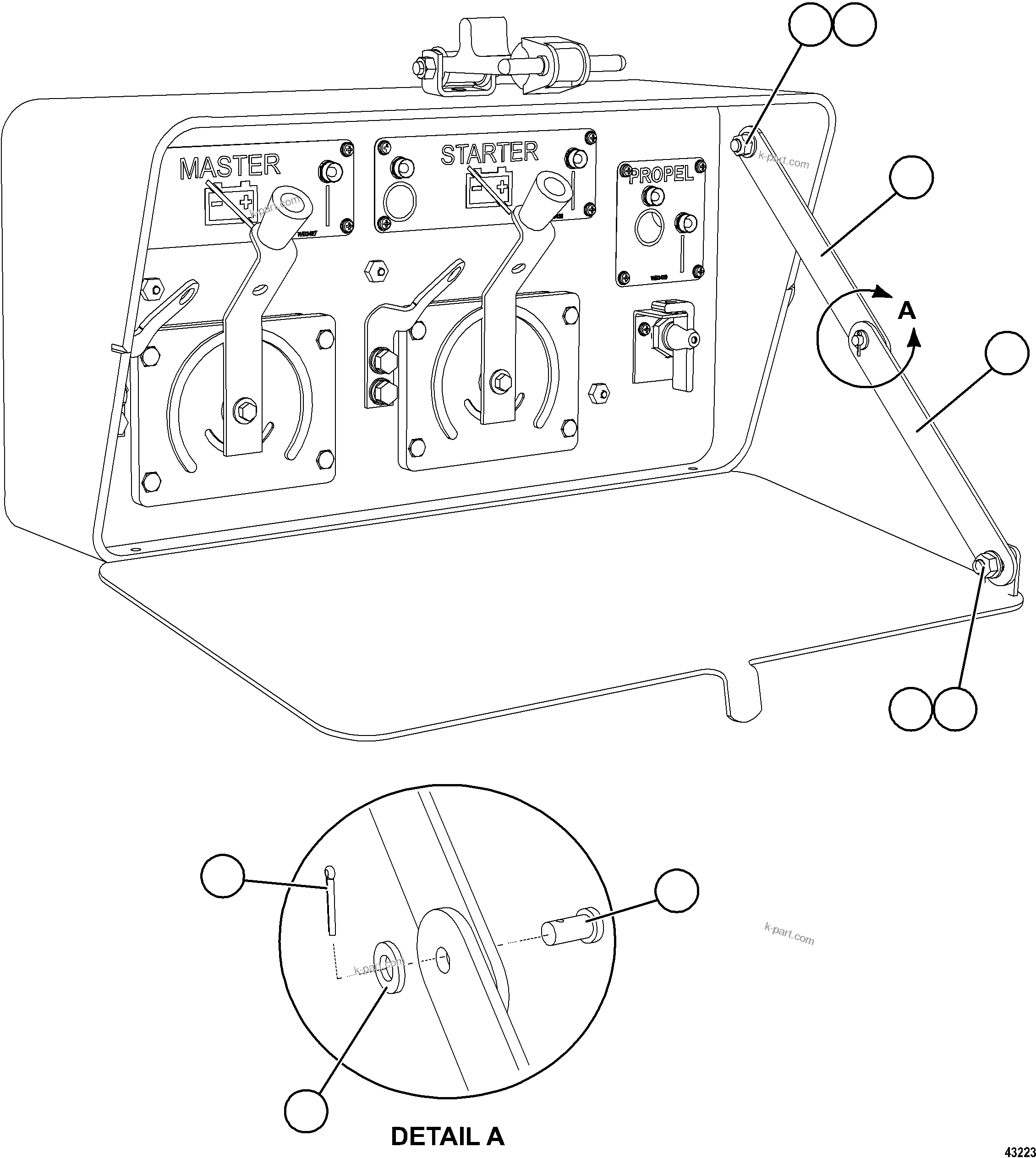 Komatsu parts book diagram for AFE84-P 730E-10 S/N A50051 - A50054  KAL: ISOLATION BOX    3/3