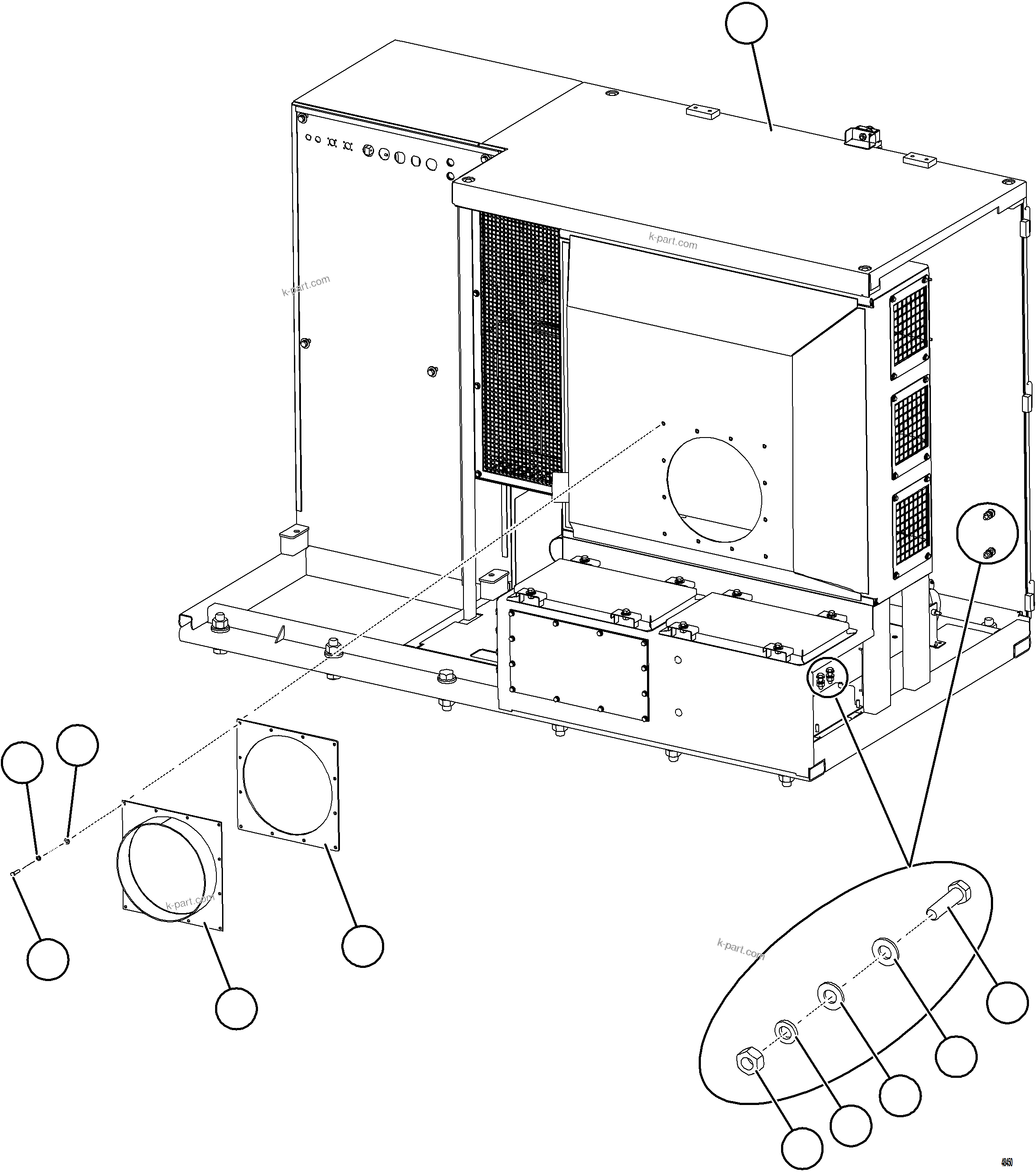 Komatsu parts book diagram for AFE84-P 730E-10 S/N A50051 - A50054  KAL: CONTROL CABINET INSTALLATION    1/2