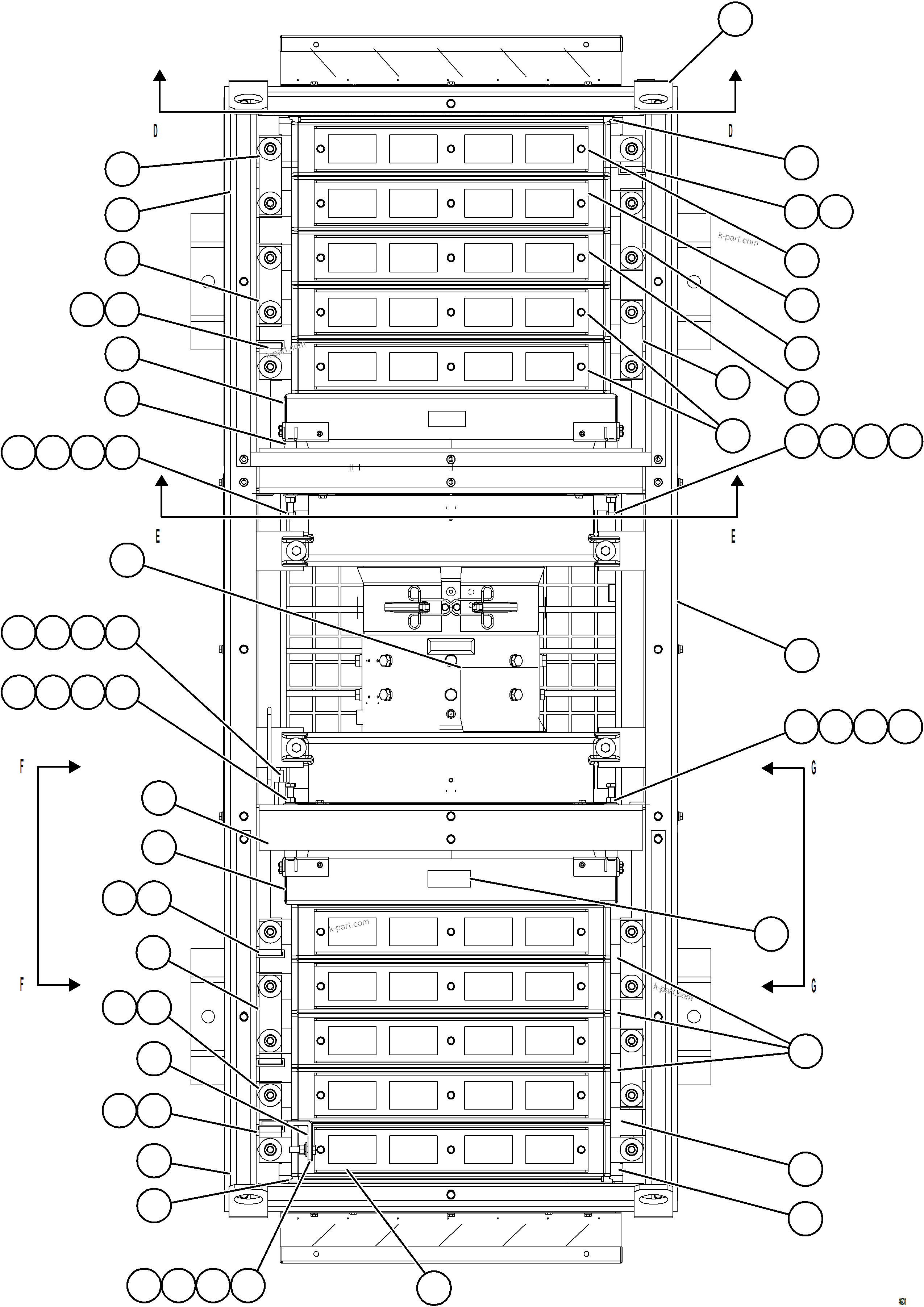 Komatsu parts book diagram for AFE84-P 730E-10 S/N A50051 - A50054  KAL: RETARDING GRID    3/5