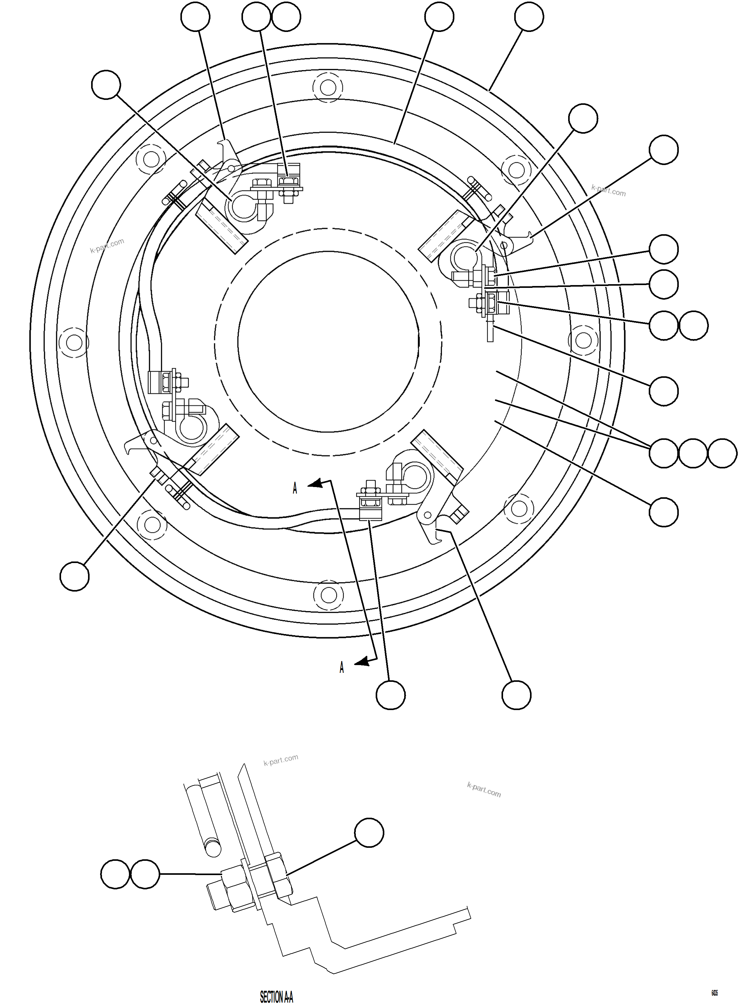 Komatsu parts book diagram for AFE84-P 730E-10 S/N A50051 - A50054  KAL: GRID BLOWER MOTOR    3/4