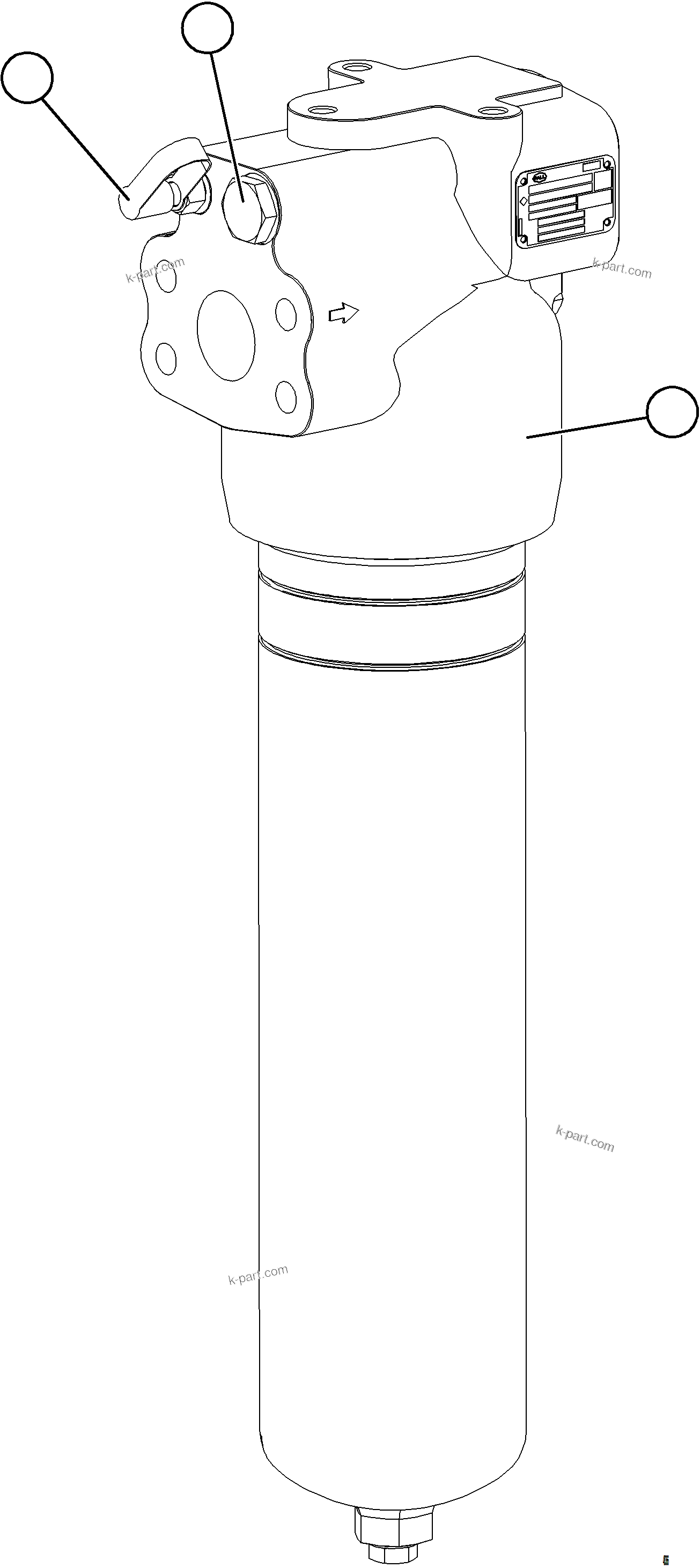 Komatsu parts book diagram for AFE84-P 730E-10 S/N A50051 - A50054  KAL: STEERING FILTER ASSEMBLY