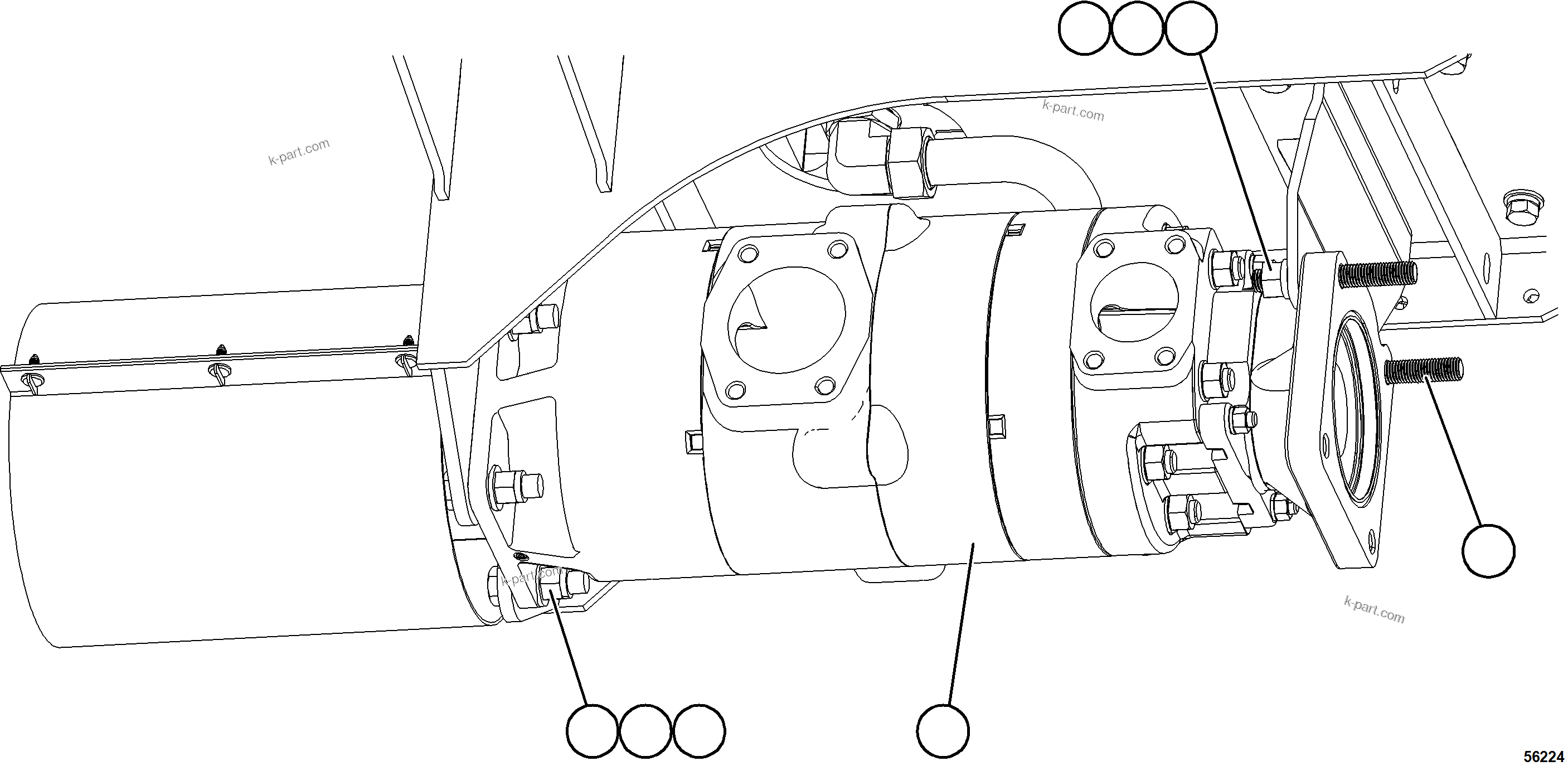 Komatsu parts book diagram for AFE84-P 730E-10 S/N A50051 - A50054  KAL: HOIST PUMP INSTALLATION